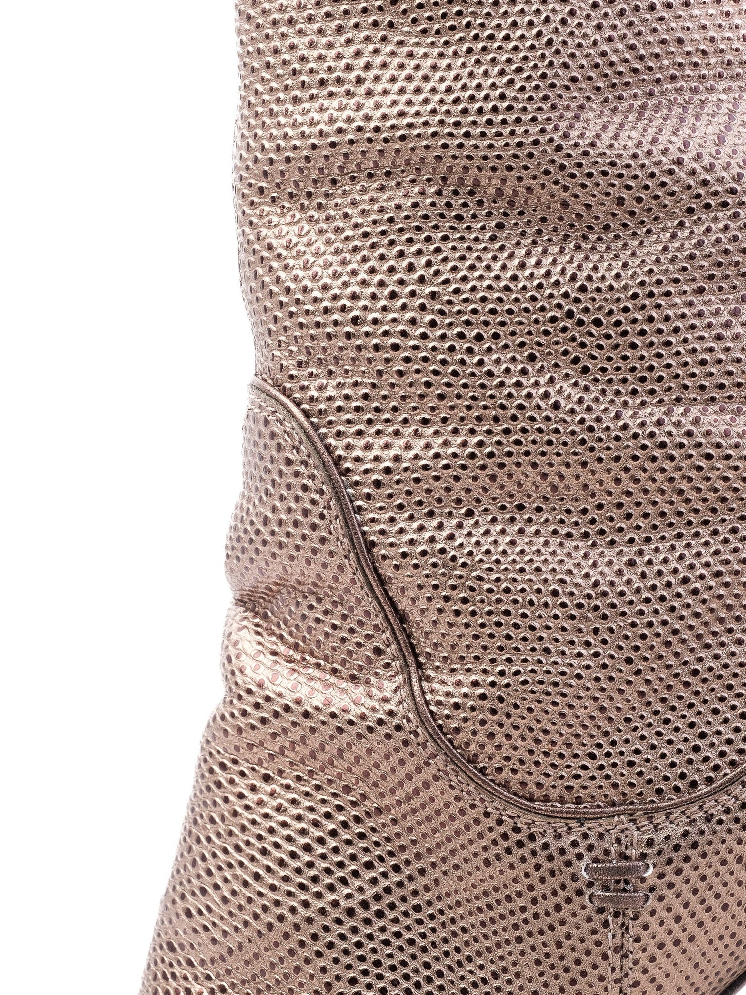 Excellent Sergio Rossi Knee-High Metallic Leather Boots Size 38.5