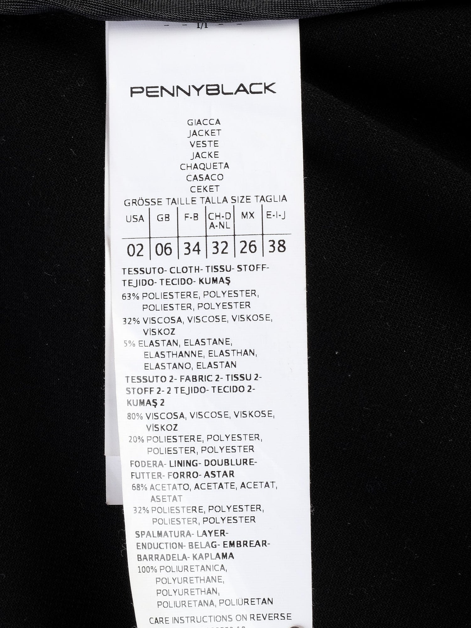 Excellent Pennyblack Black Jacket XS Textured Design Viscose