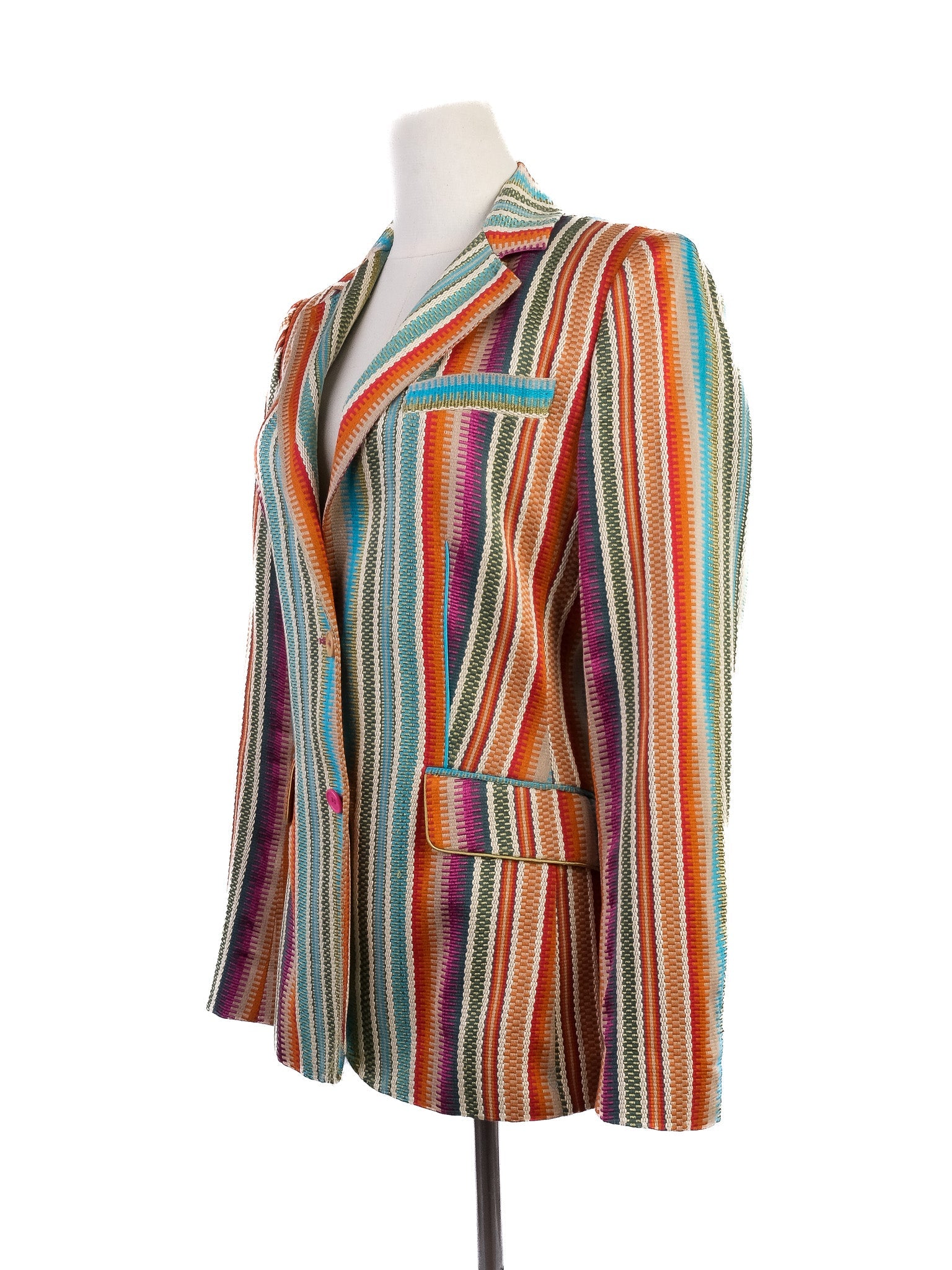 Etro Striped Blazer Excellent Condition Viscose Combined Color Women