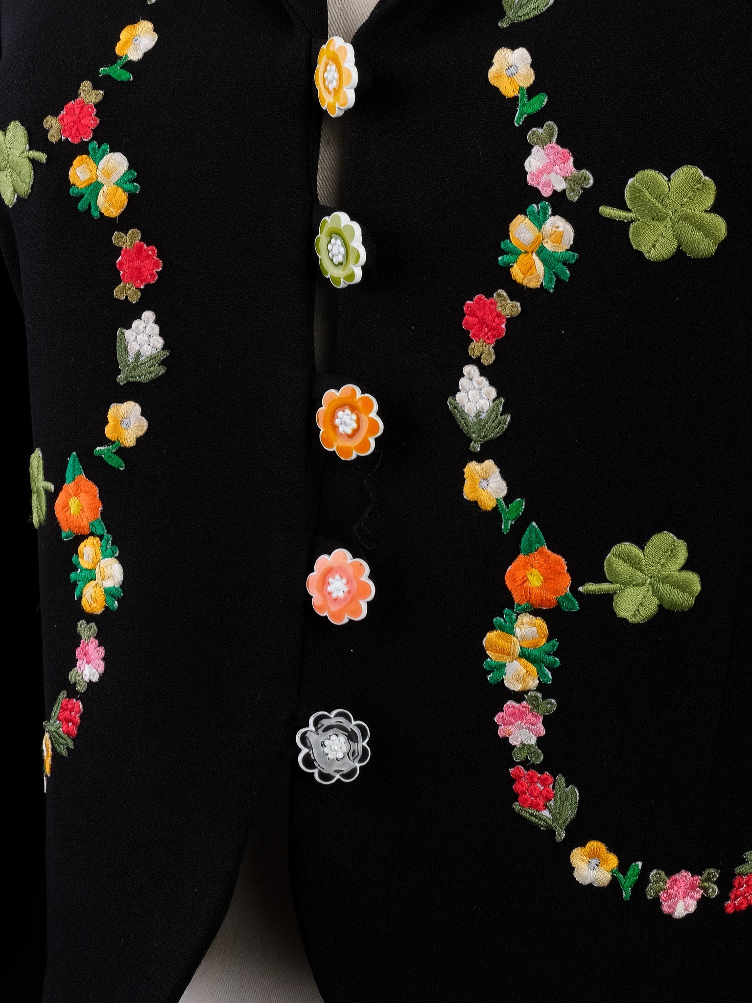 Excellent Moschino Black Blazer with Floral Embroidery Women’s Size