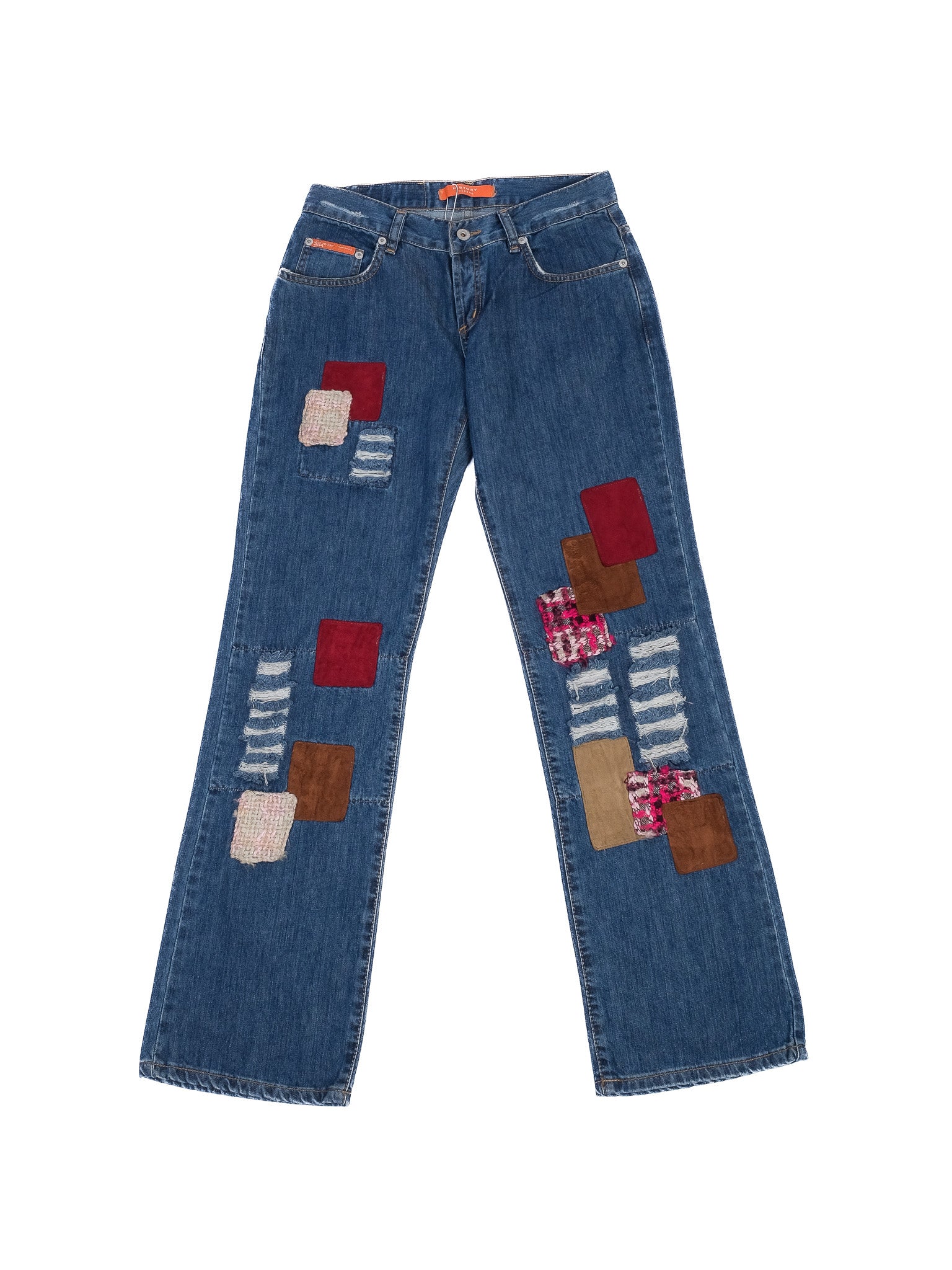 Excellent Iceberg Blue Denim Jeans with Patchwork Design WomenÕs Size