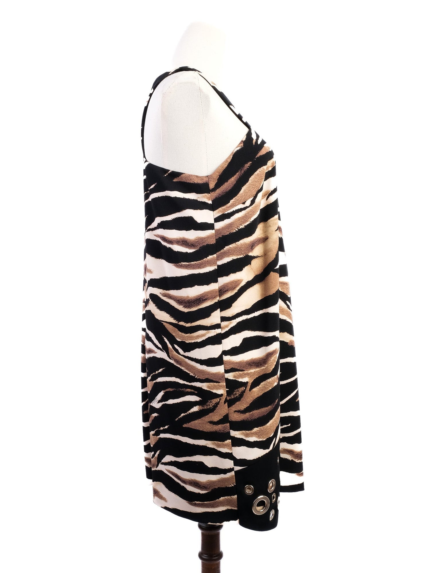 Excellent Just Cavalli Sleeveless Zebra Print Dress Size L