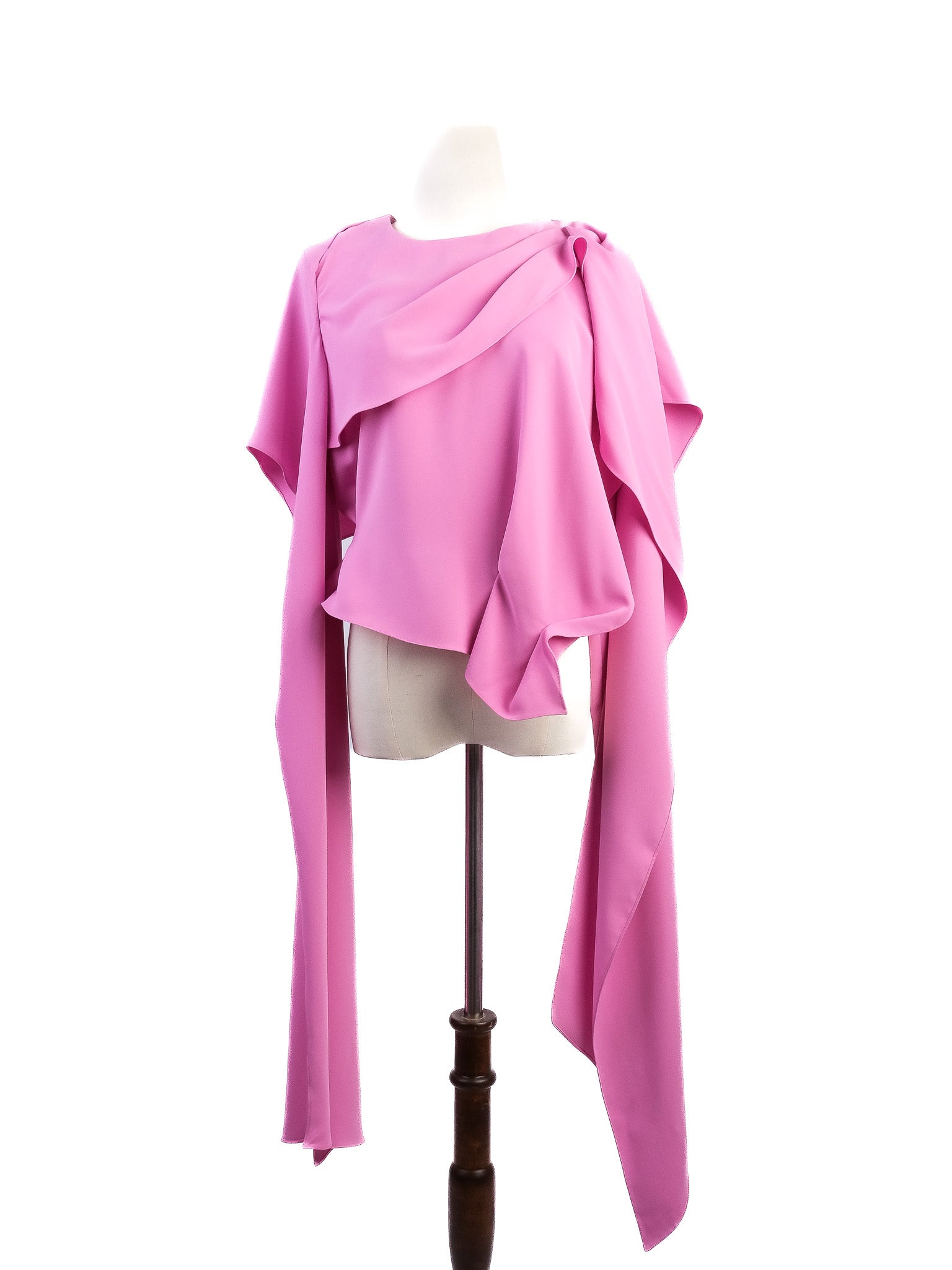 NEW A.W.A.K.E Pink Draped Blouse Women Polyester Size N/A