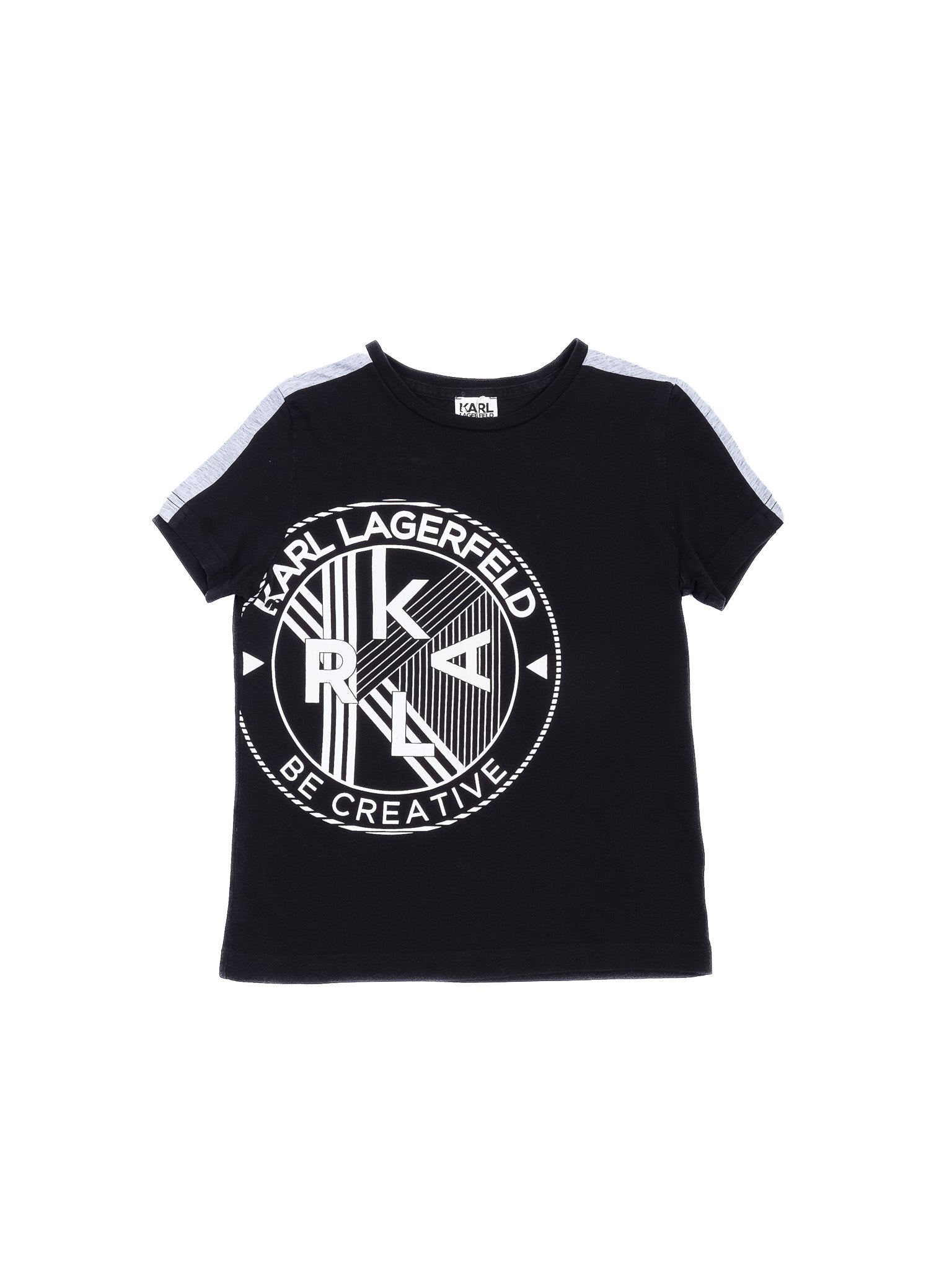 Excellent Karl Lagerfeld Kids Black T-Shirt Size 8 Cotton