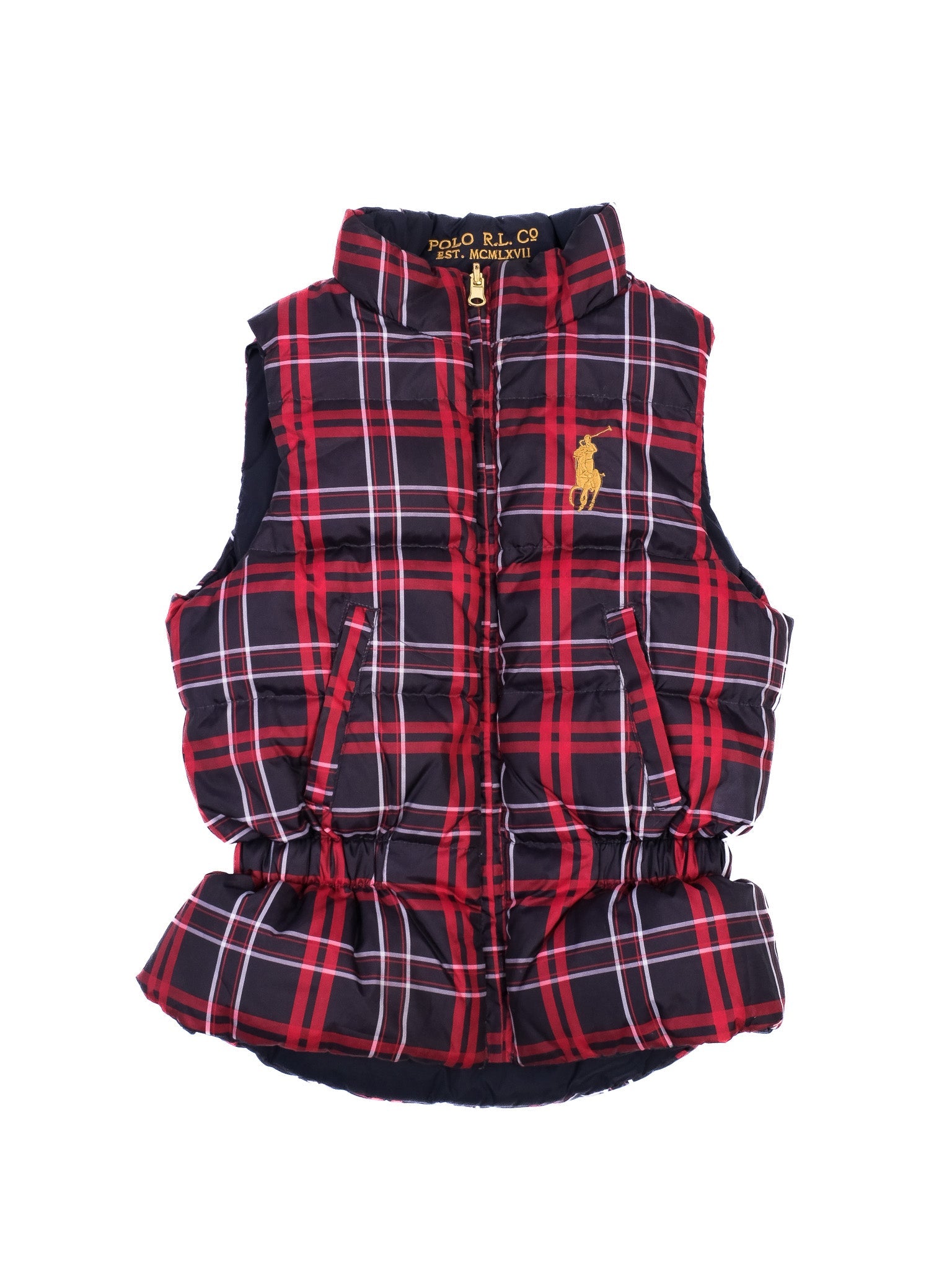 Excellent Polo Ralph Lauren Kids Reversible Puffer Vest Size 10 Black