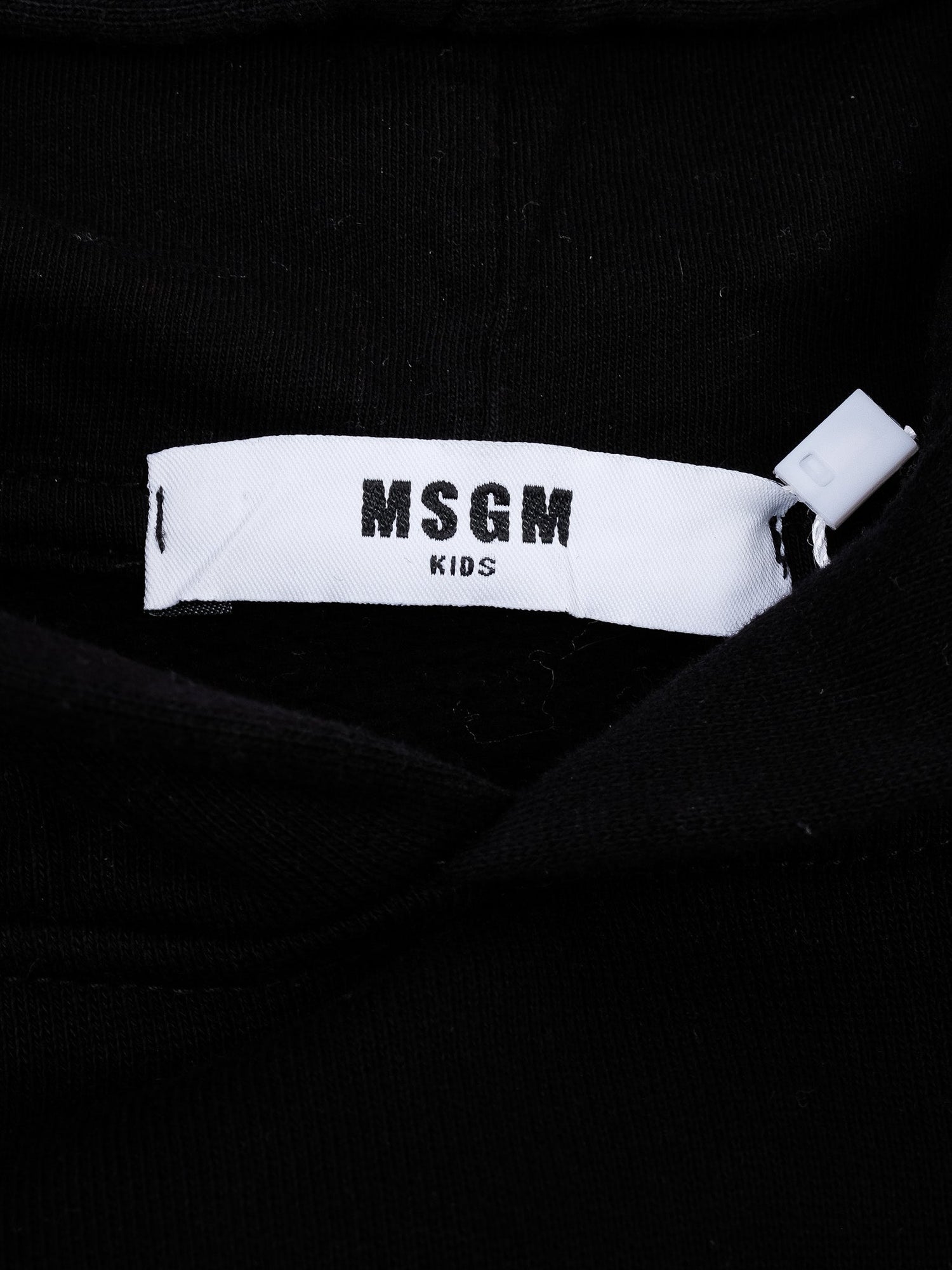 Excellent MSGM Black Hoodie for Kids Size 6 Cotton Natural