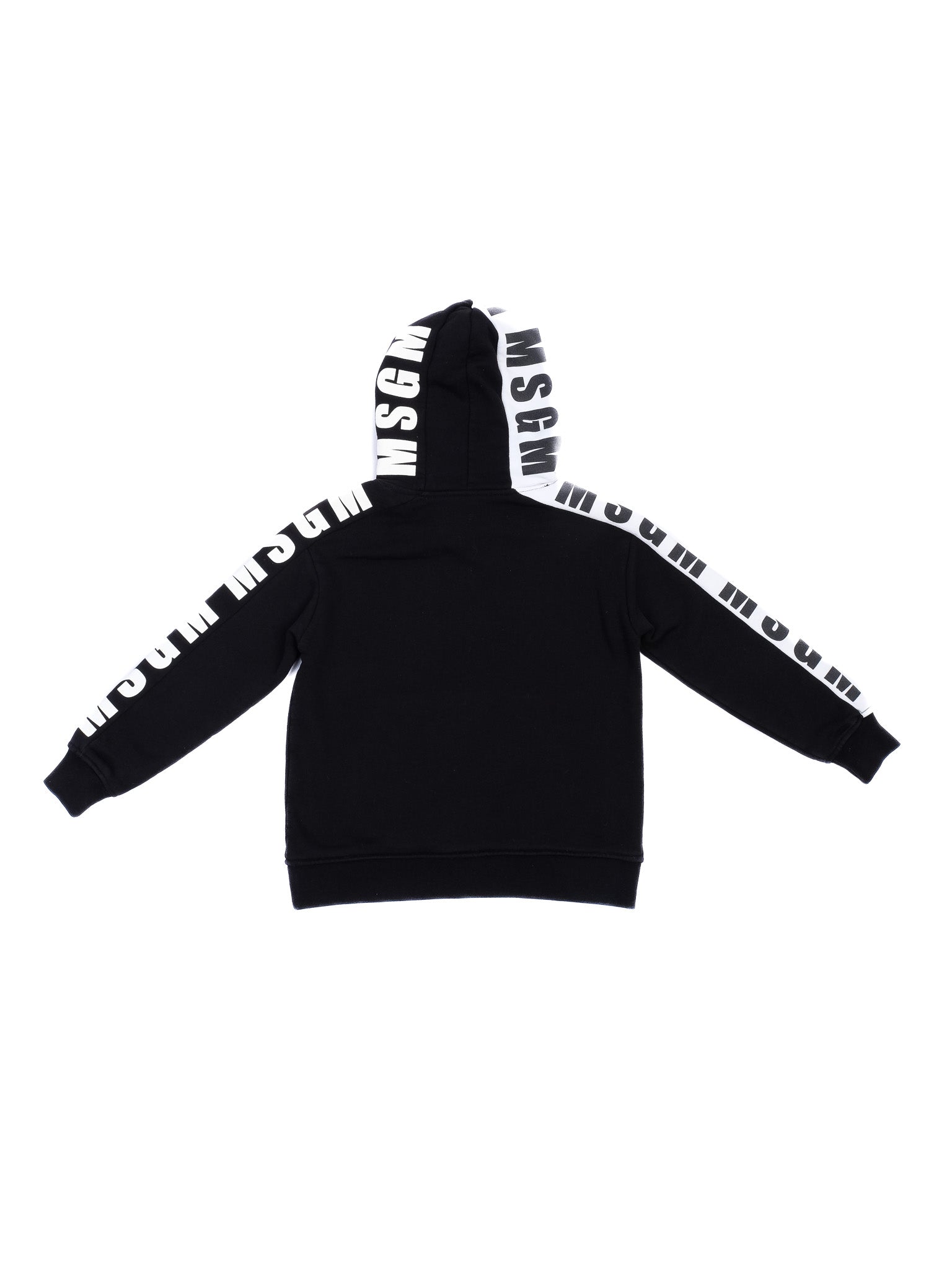 Excellent MSGM Black Hoodie for Kids Size 6 Cotton Natural