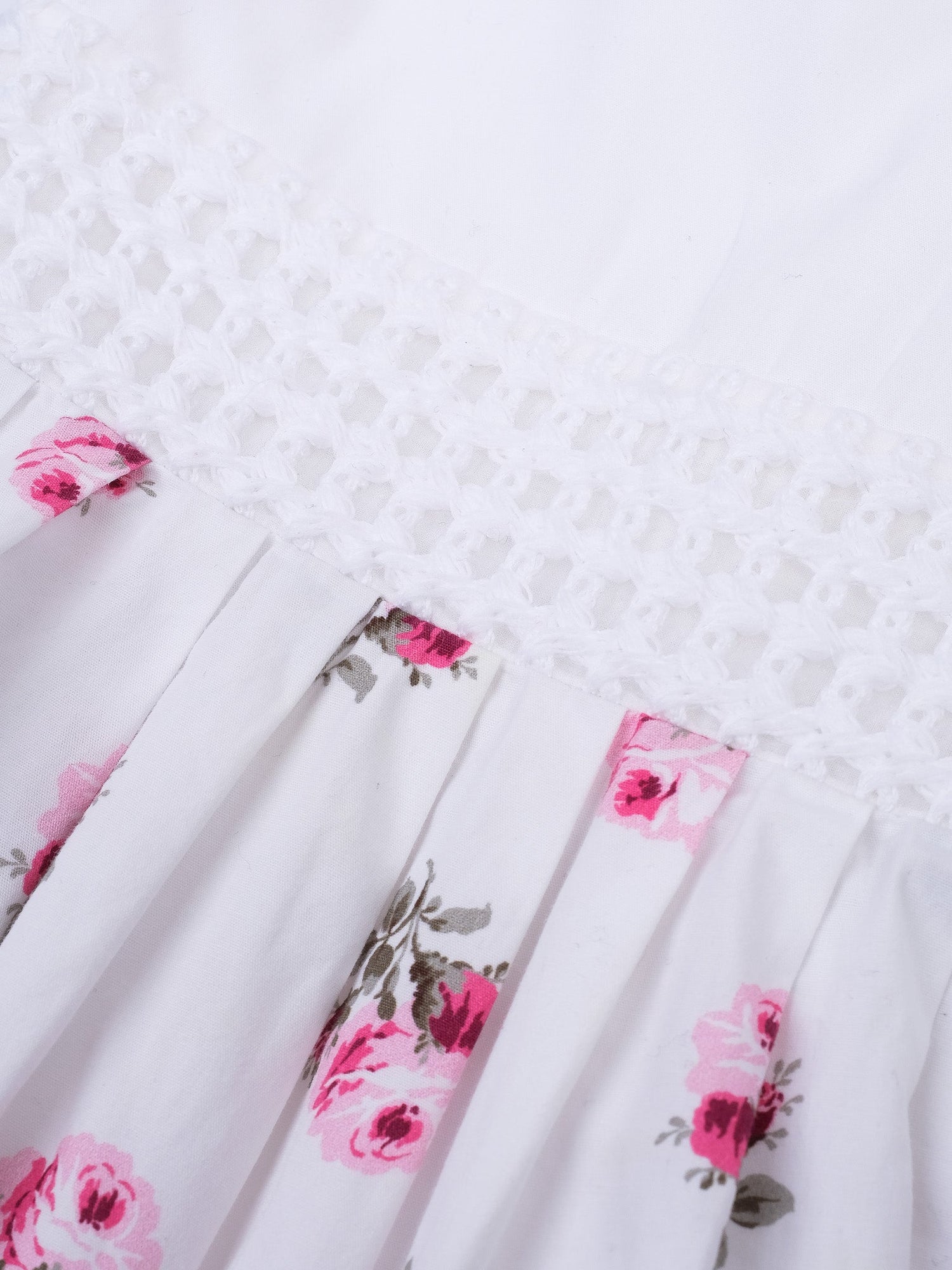 Simonetta White Cotton Floral Dress Size 4 for Kids - Excellent Condition