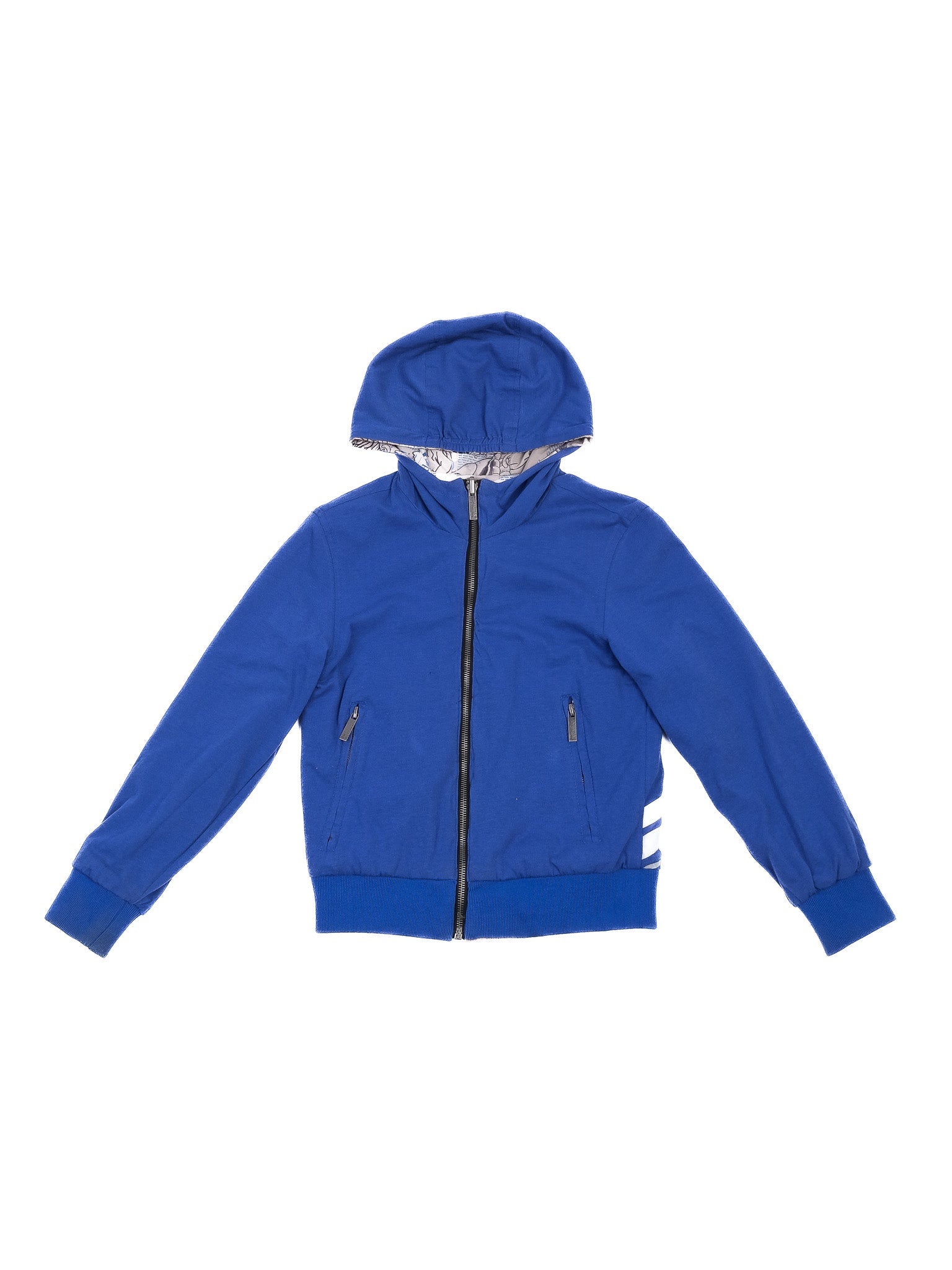 John Galliano Reversible Blue Hooded Jacket for Kids Size 6