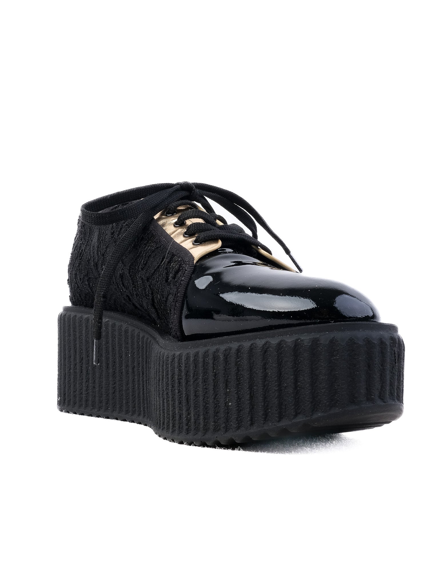 Excellent Casadei Black Leather High-Heeled Platform Shoes Size 37