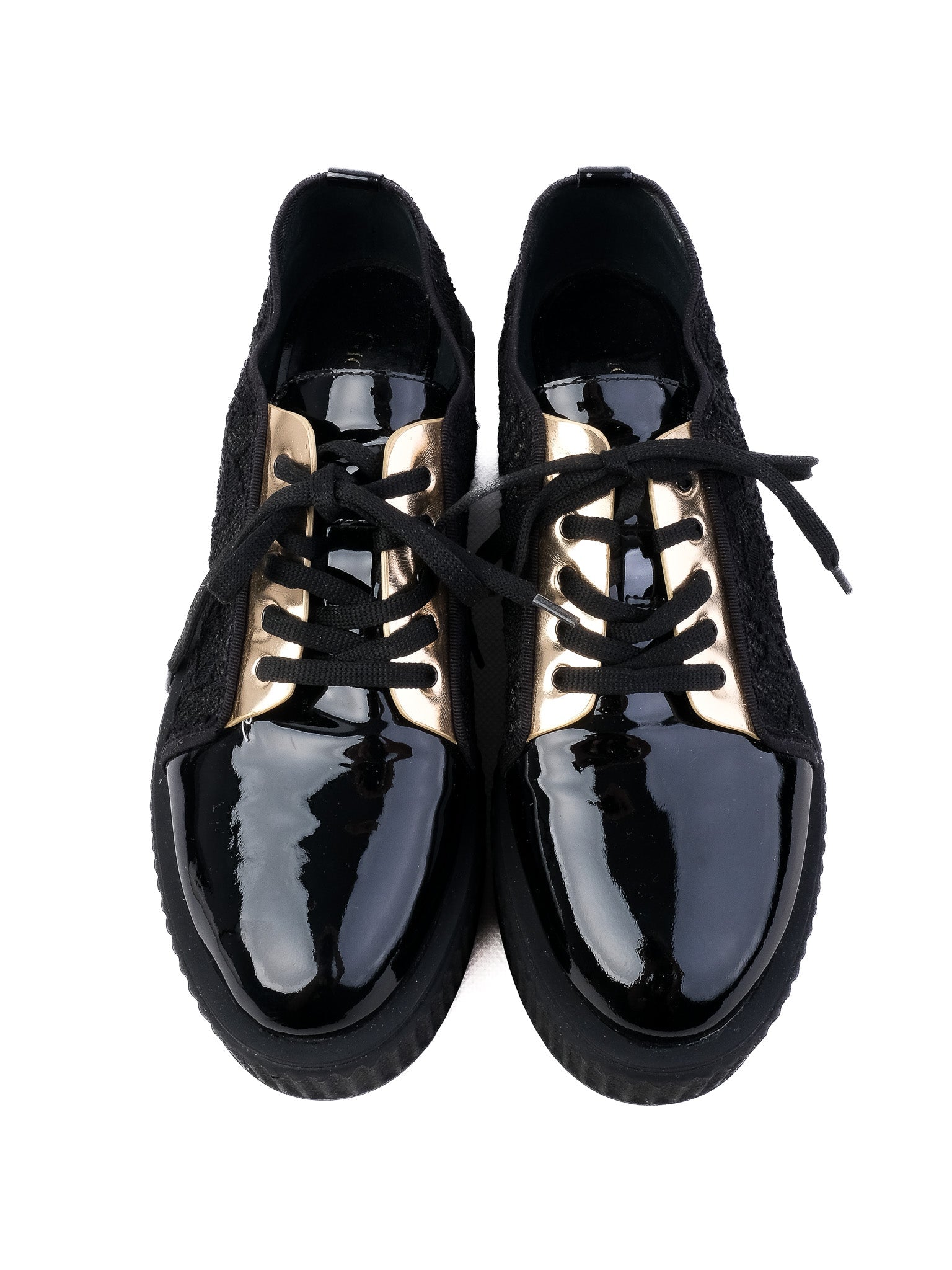 NEW Giorgio Fabiani Black Textile Platform Shoes Size 35