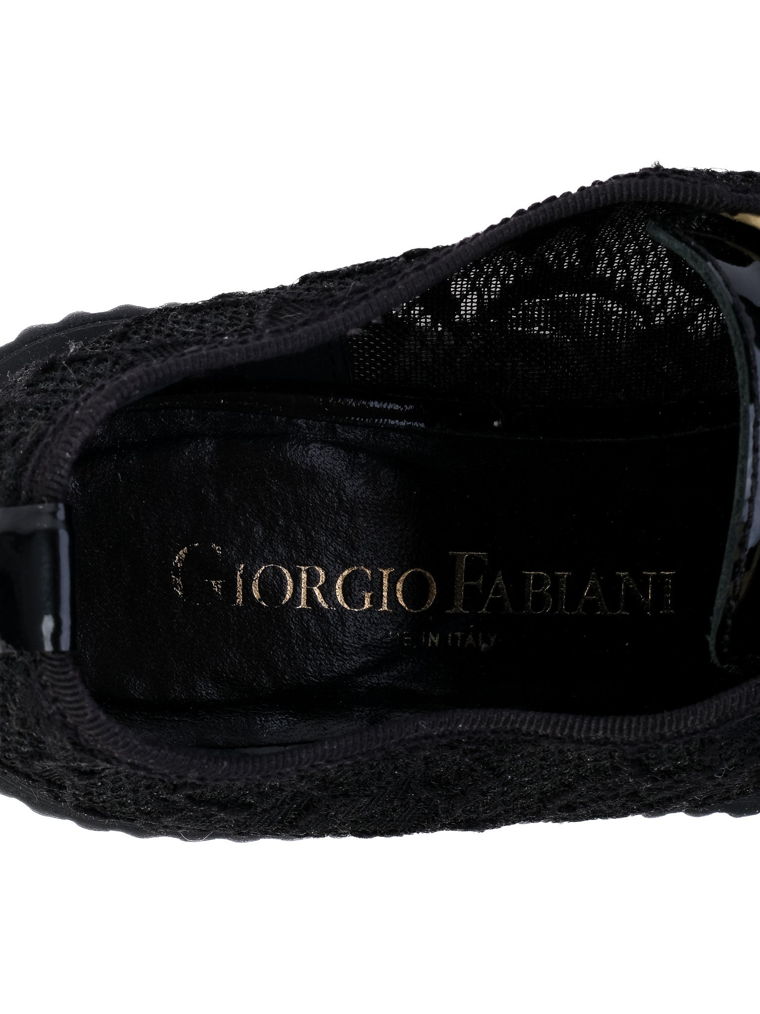 NEW Giorgio Fabiani Black Textile Platform Shoes Size 35
