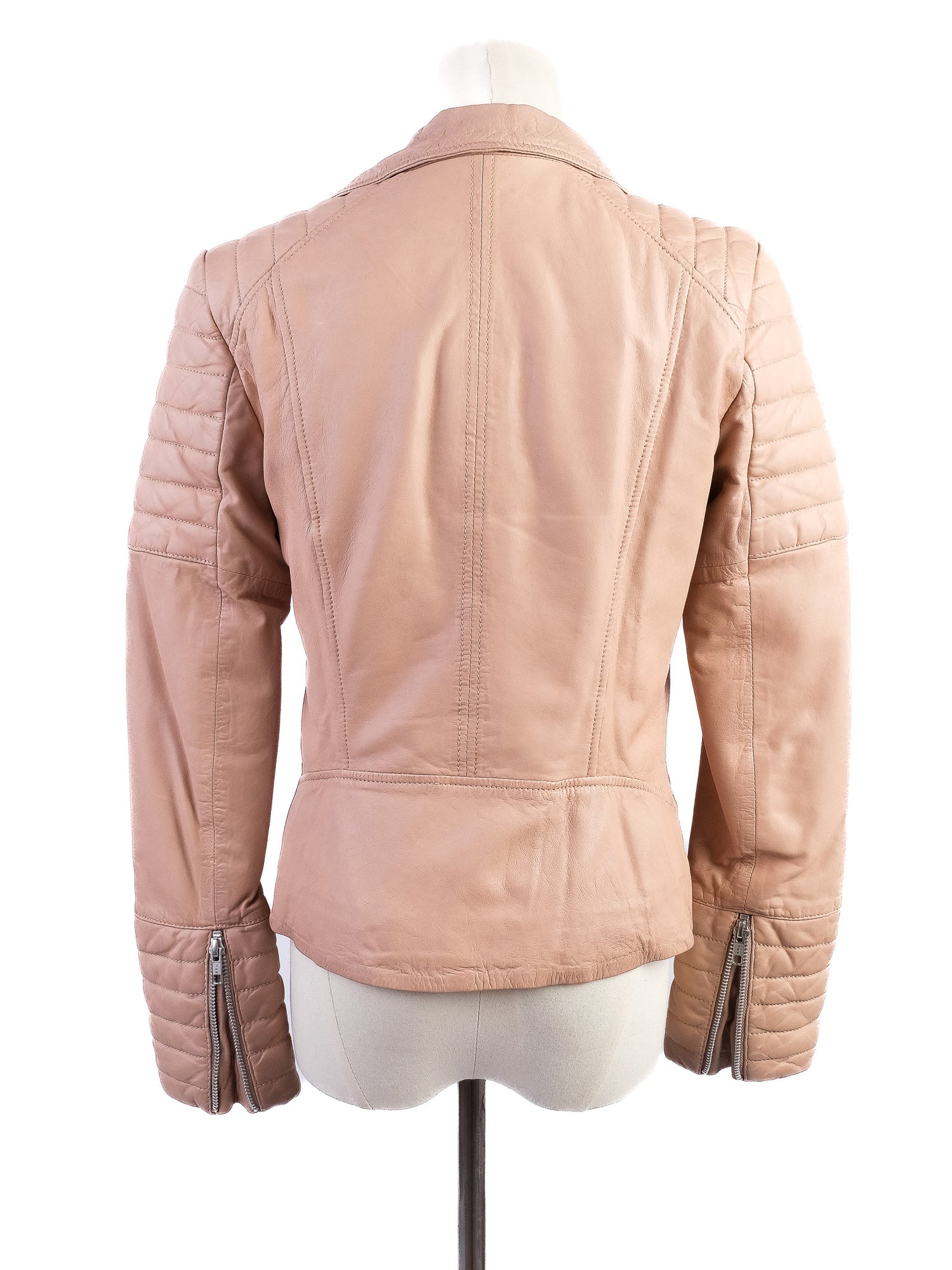 Perfect Muubaa White Leather Jacket Size S with Quilted Details