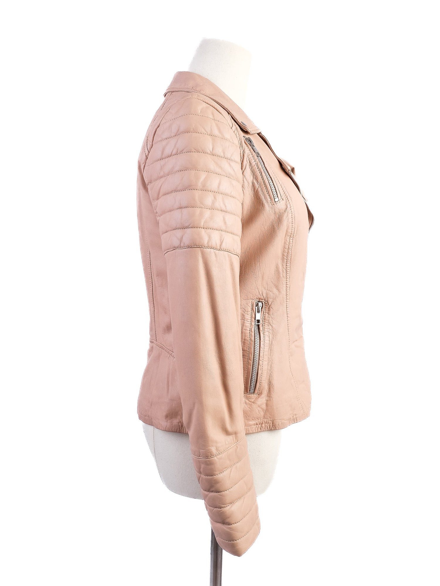 Perfect Muubaa White Leather Jacket Size S with Quilted Details