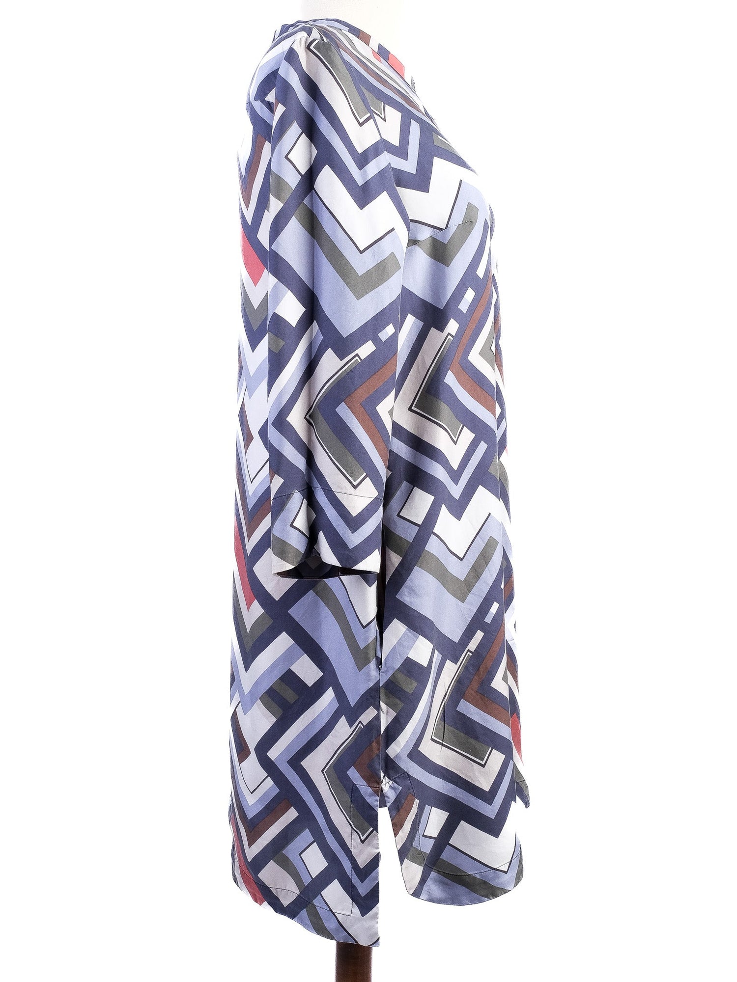 Max Mara Excellent Condition Silk Geometric Pattern Dress Size M
