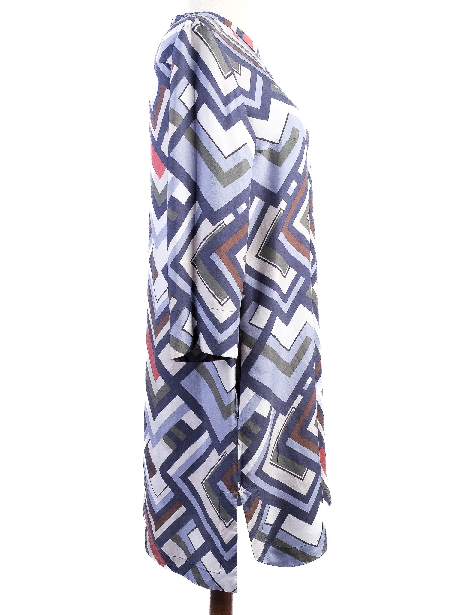 Max Mara Excellent Condition Silk Geometric Pattern Dress Size M