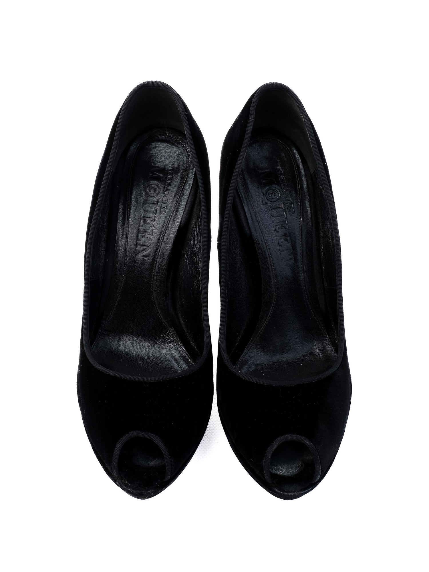 Excellent Alexander McQueen Black Leather Stiletto Pumps Size 38