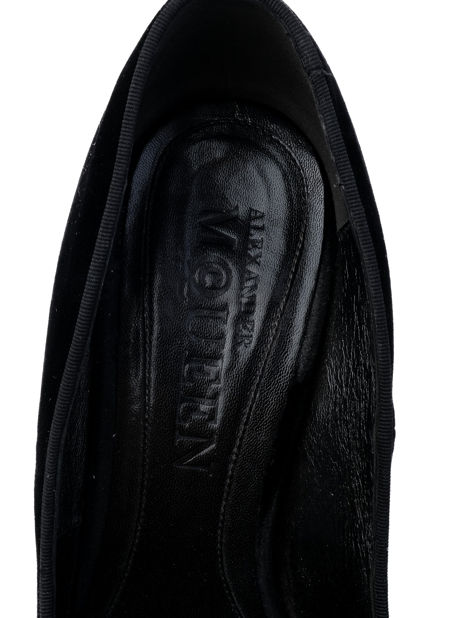Excellent Alexander McQueen Black Leather Stiletto Pumps Size 38