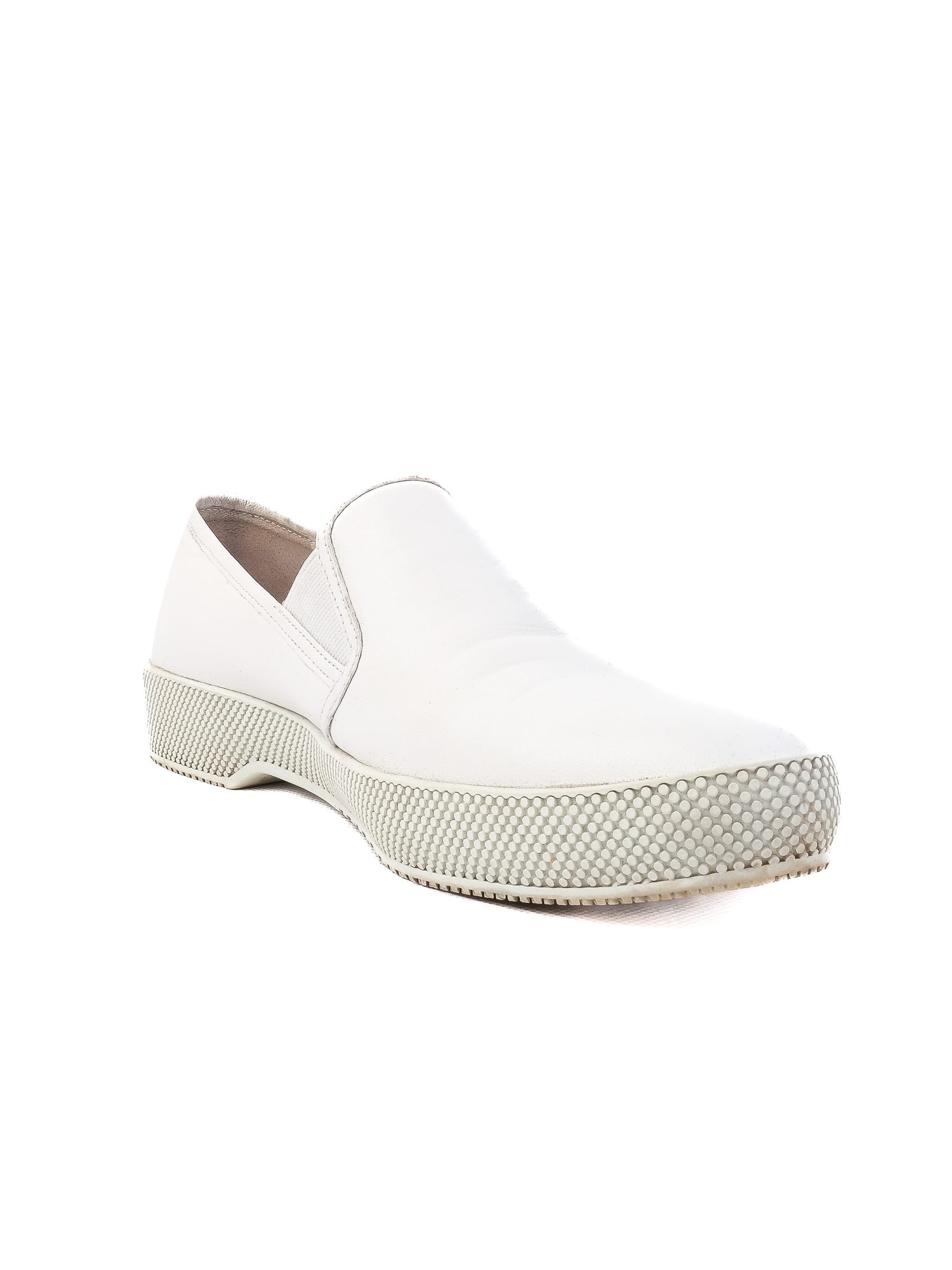Excellent Prada White Leather Slip-On Shoes Size 37 for Women