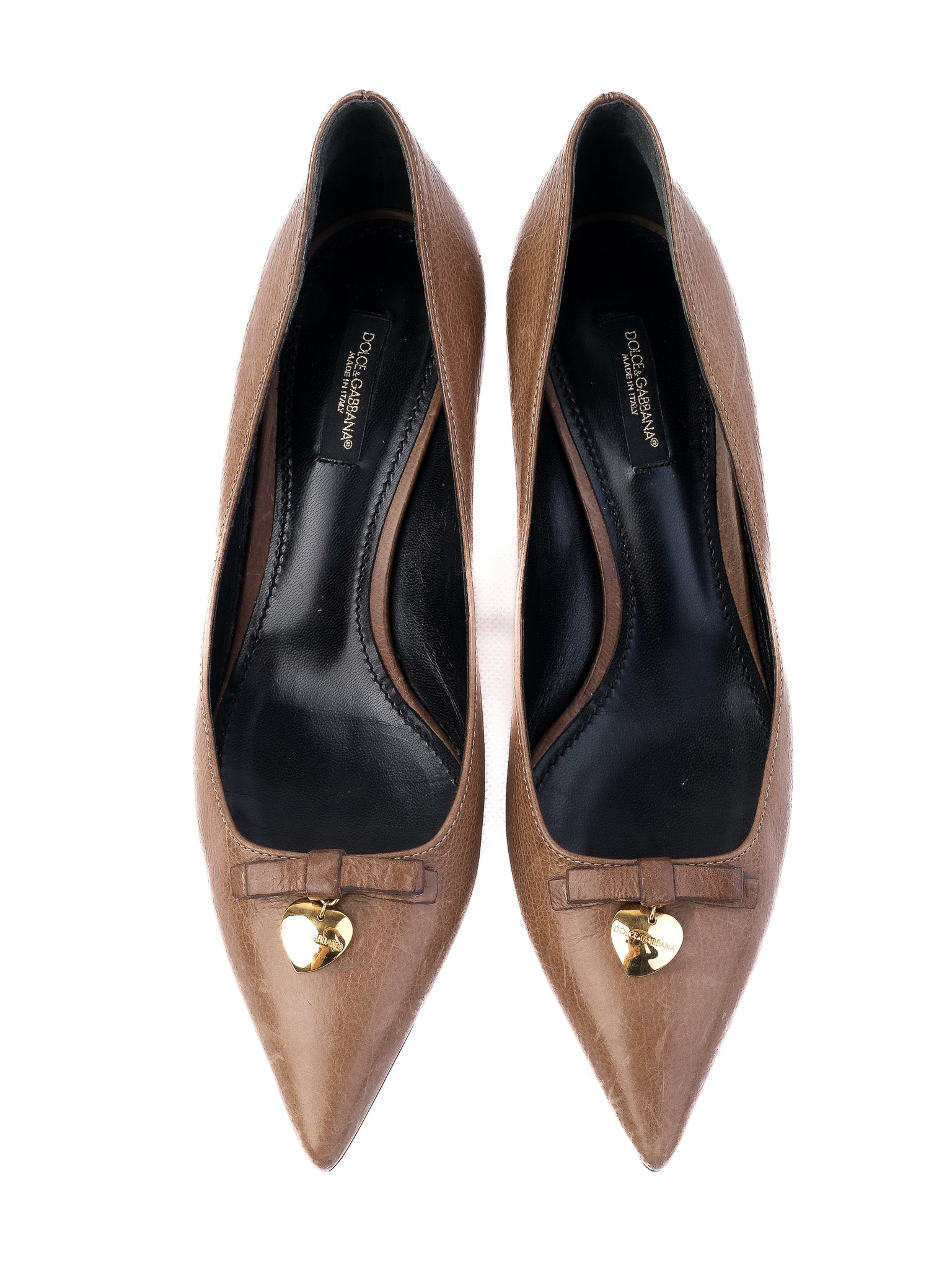 Excellent Dolce Gabbana Orange Leather Kitten Heel Shoes