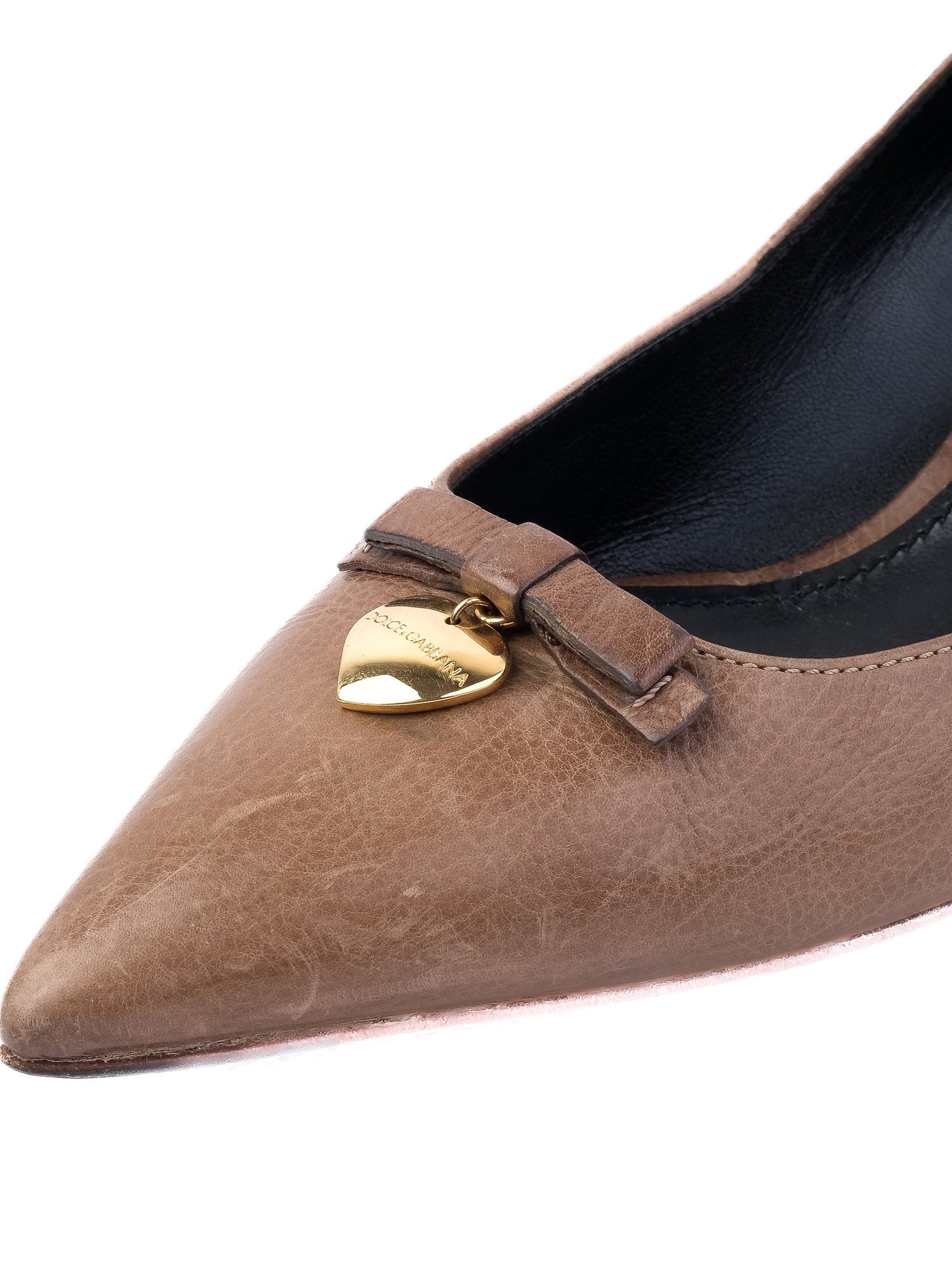 Excellent Dolce Gabbana Orange Leather Kitten Heel Shoes