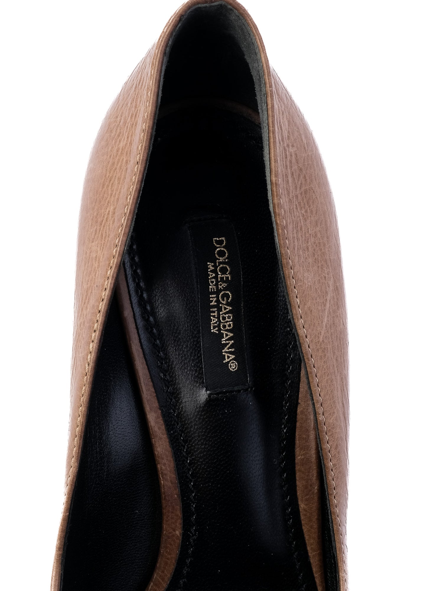 Excellent Dolce Gabbana Orange Leather Kitten Heel Shoes