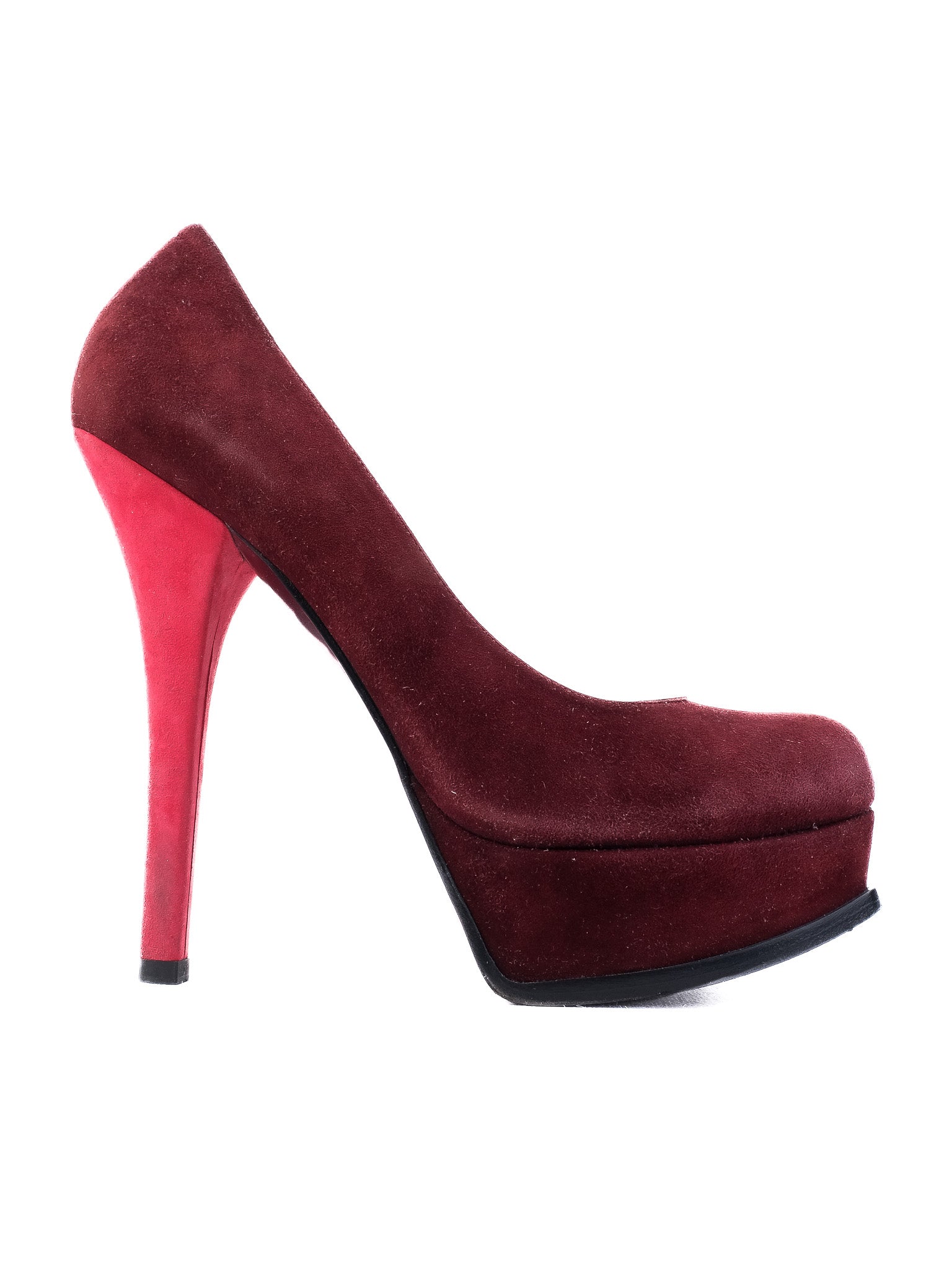 Excellent Prada Purple Suede High-Heel Platform Shoes Size 38.5