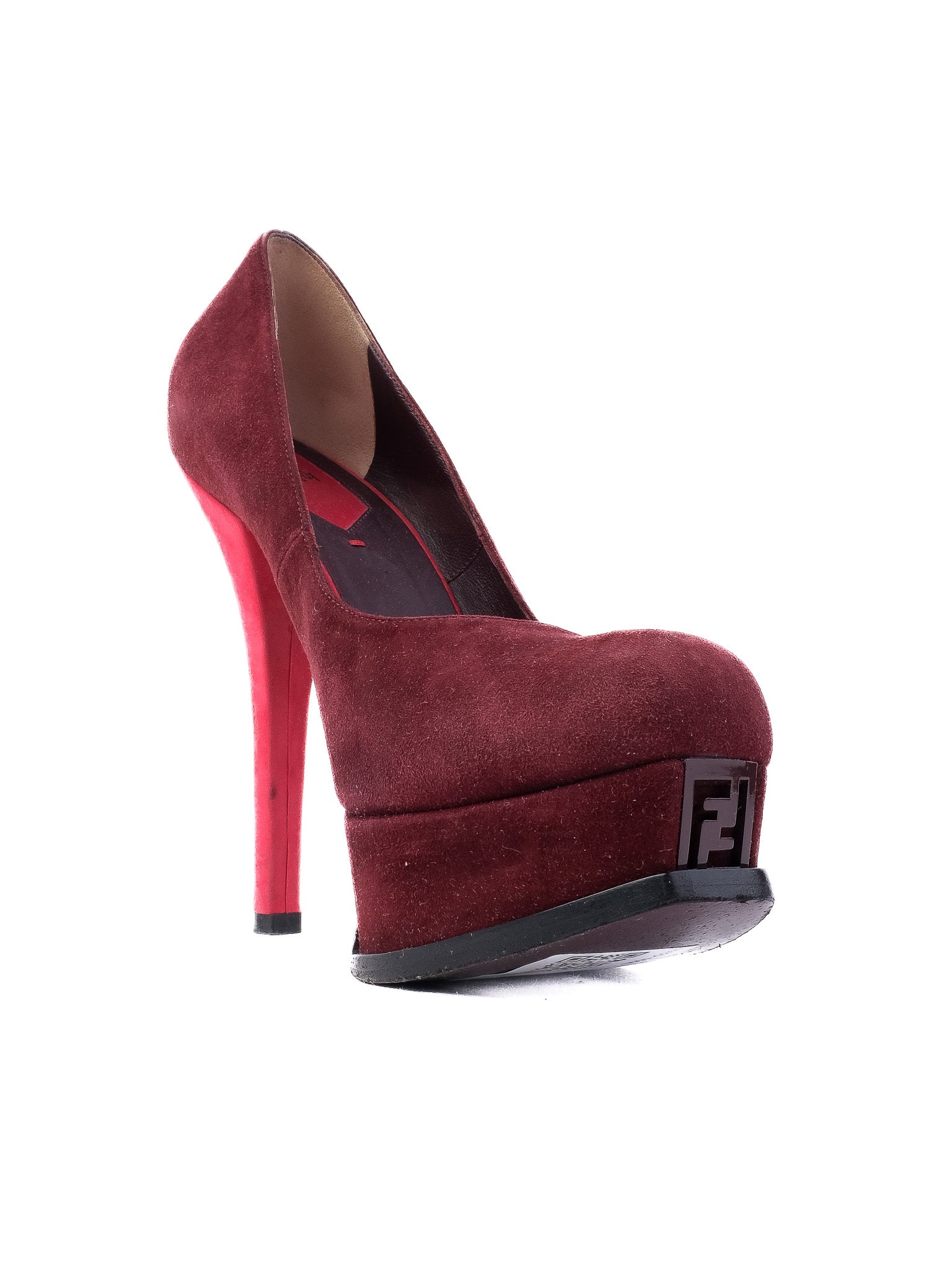 Excellent Prada Purple Suede High-Heel Platform Shoes Size 38.5