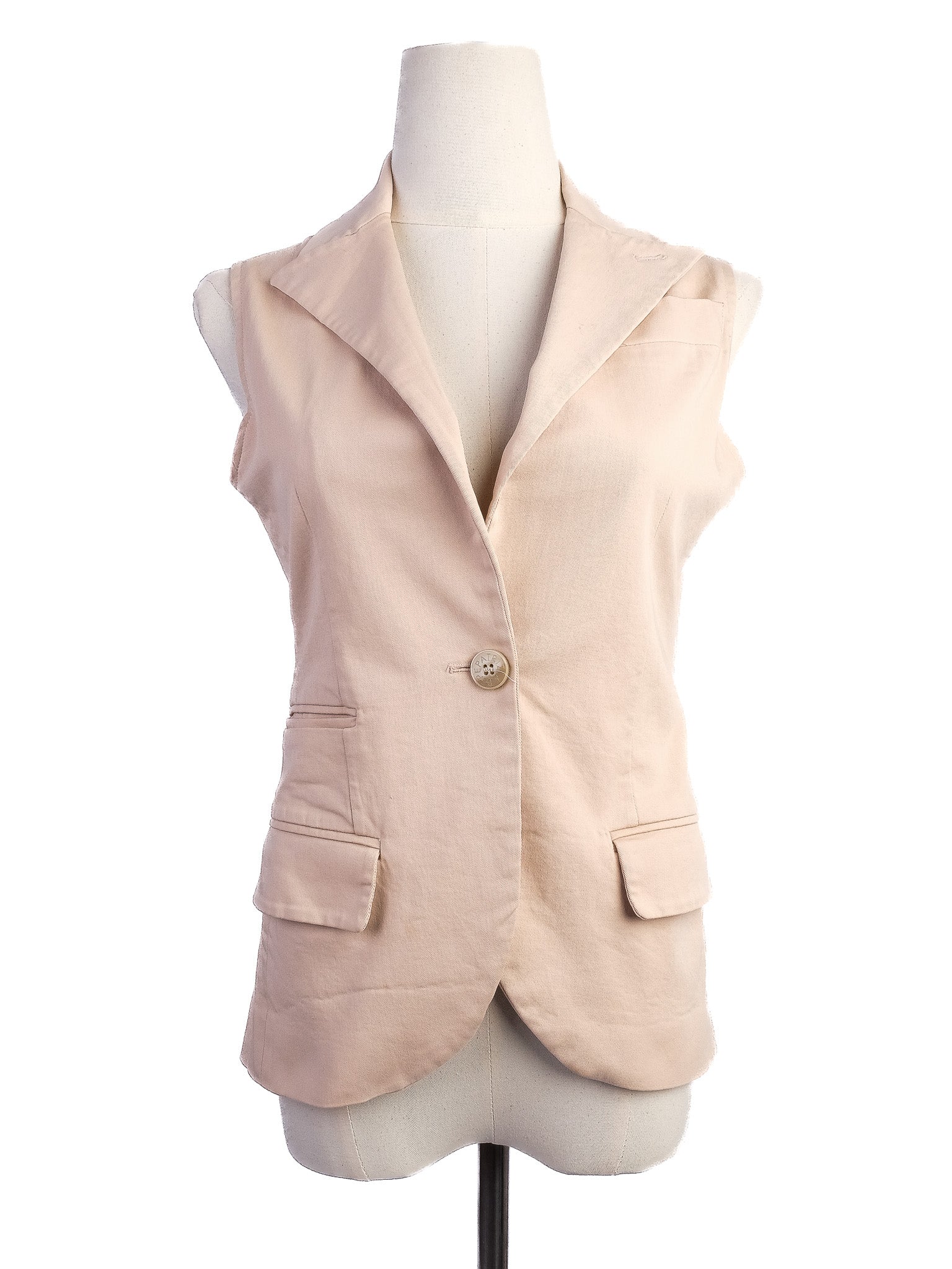 Excellent Patrizia Pepe White Cotton Vest Size S with Pockets