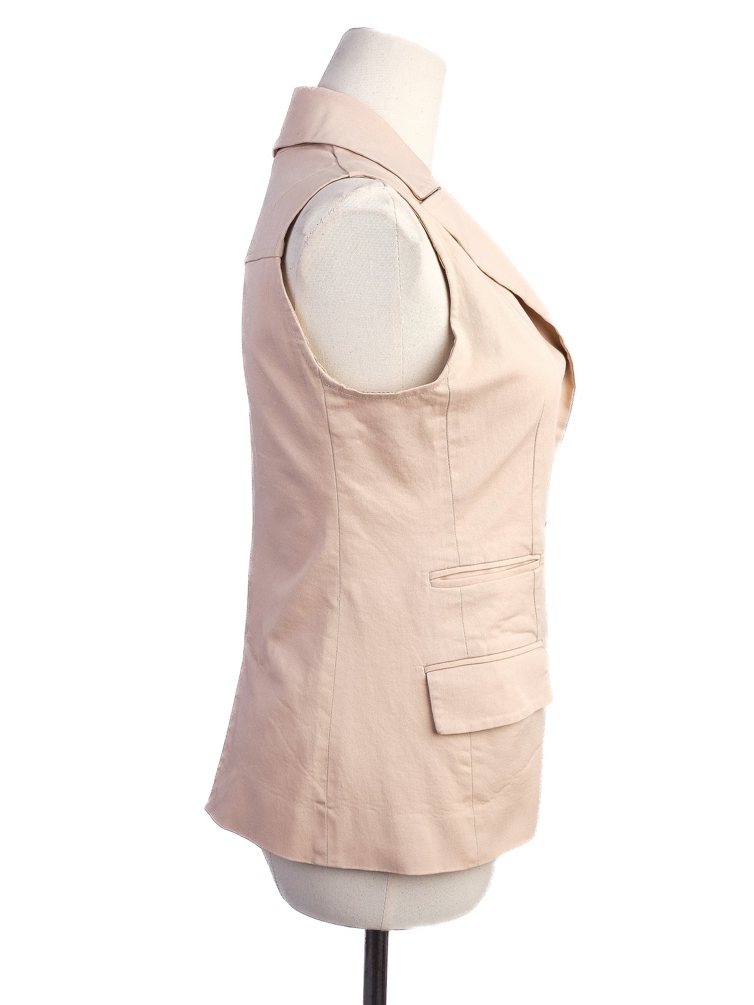 Excellent Patrizia Pepe White Cotton Vest Size S with Pockets