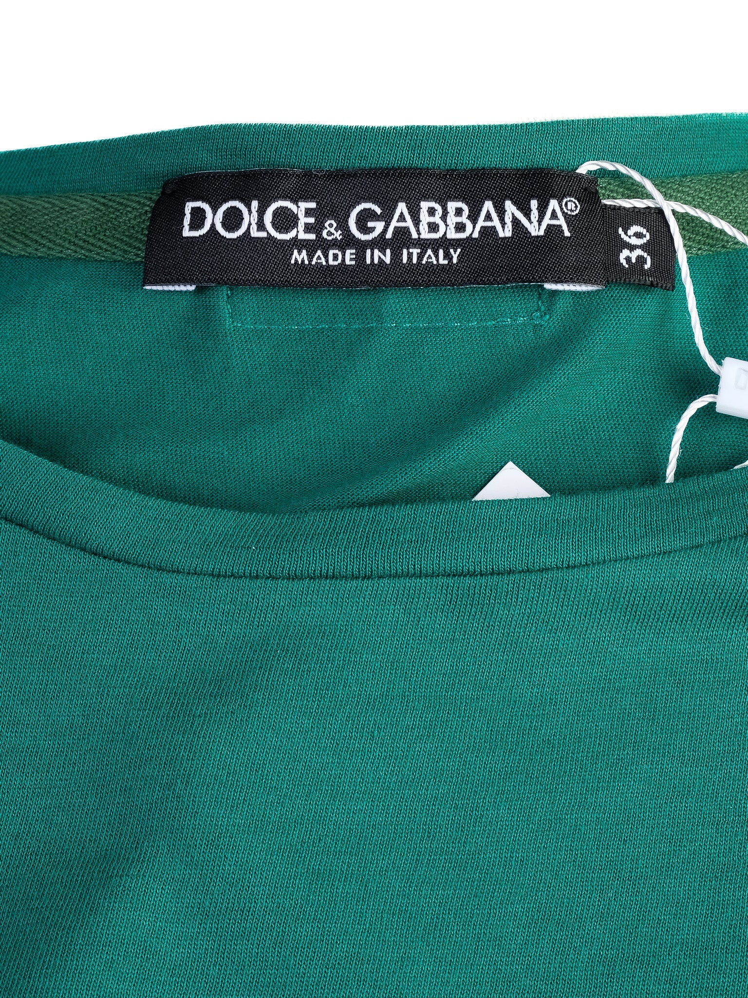 Excellent Dolce Gabbana Green Cotton Sleeveless Dress XXS