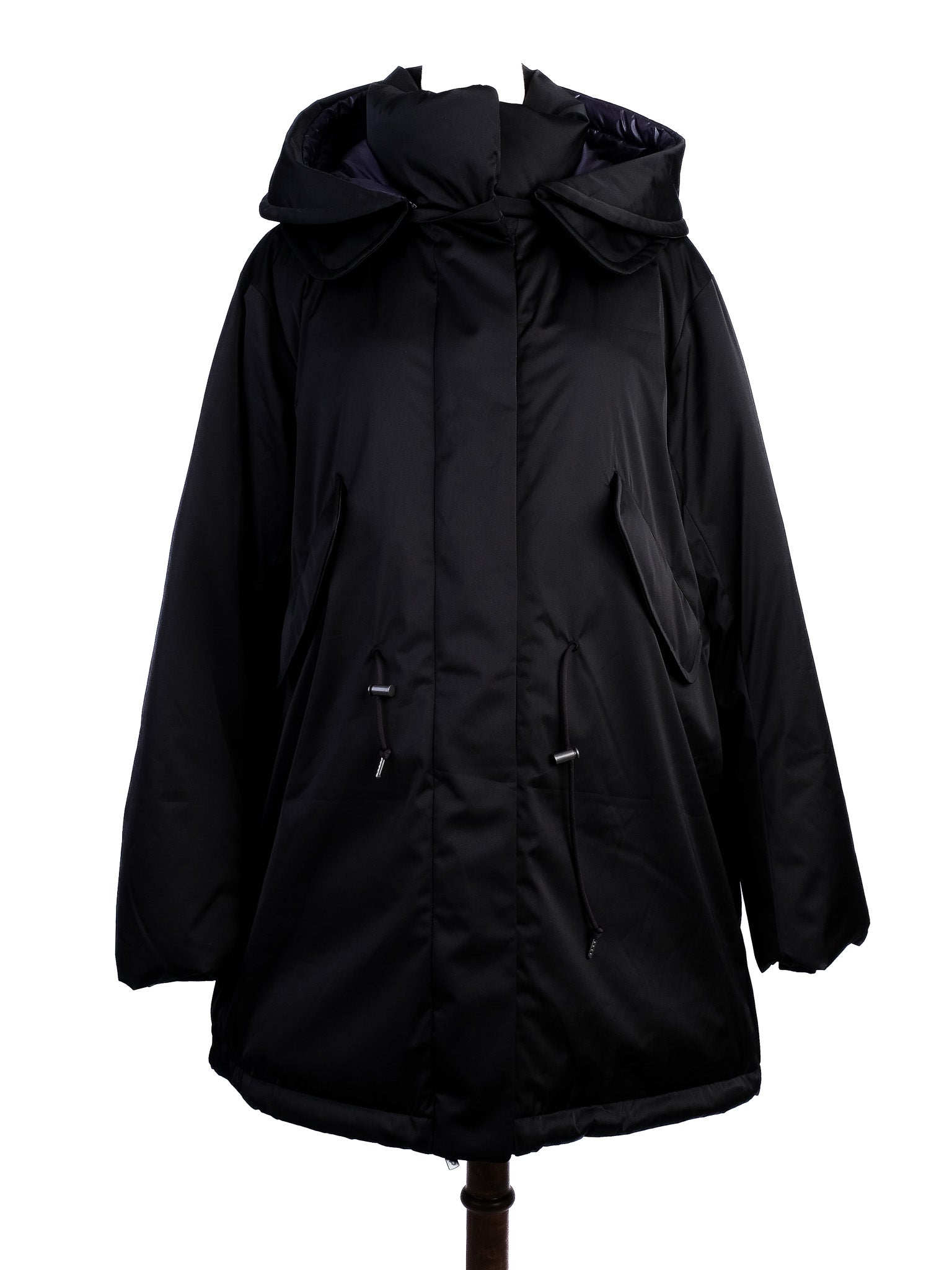 Excellent +J Black Puffer Jacket with Hood for Women - Polyester