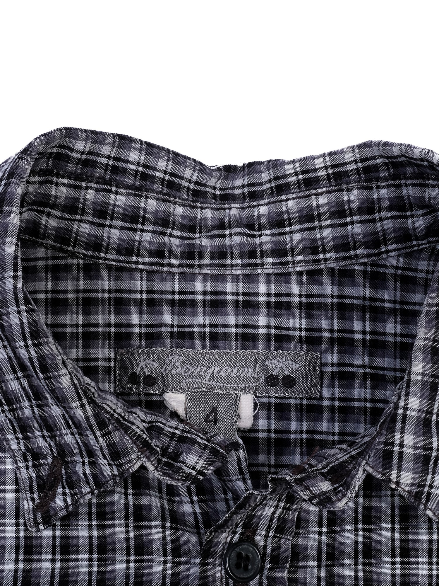 Excellent Bonpoint Checkered Long Sleeve Shirt Size 4 for Kids