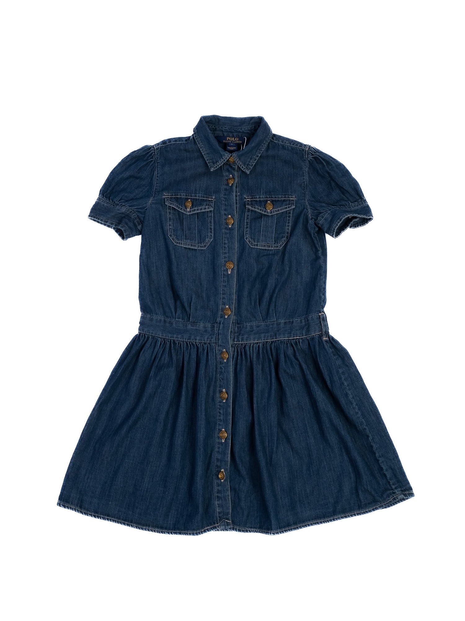 Excellent Polo Ralph Lauren Denim Dress Blue Size 8 for Kids