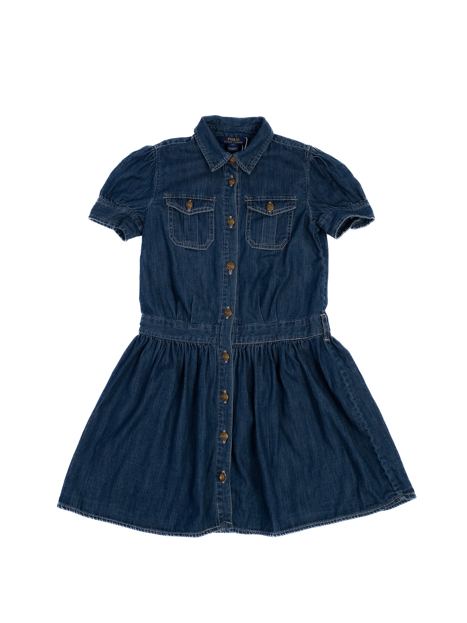 Excellent Polo Ralph Lauren Denim Dress Blue Size 8 for Kids