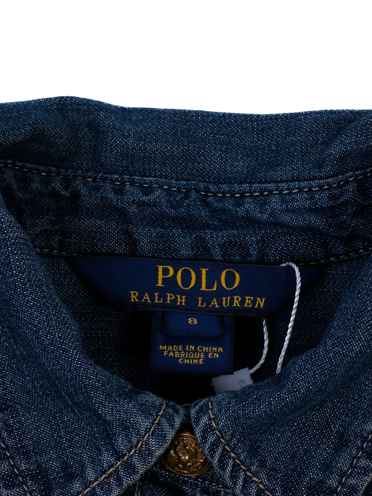Excellent Polo Ralph Lauren Denim Dress Blue Size 8 for Kids