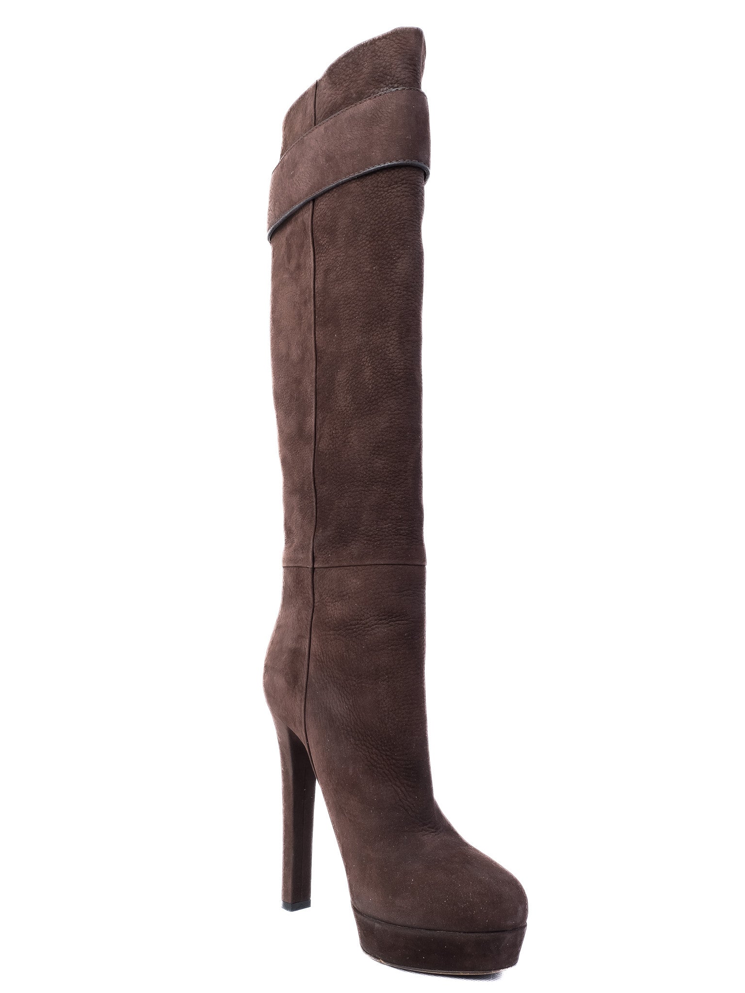 Excellent Gucci Orange Leather High-Heeled Knee-High Boots Size 39