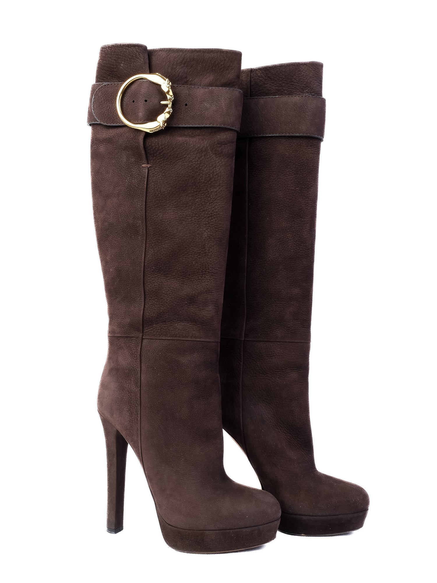 Excellent Gucci Orange Leather High-Heeled Knee-High Boots Size 39