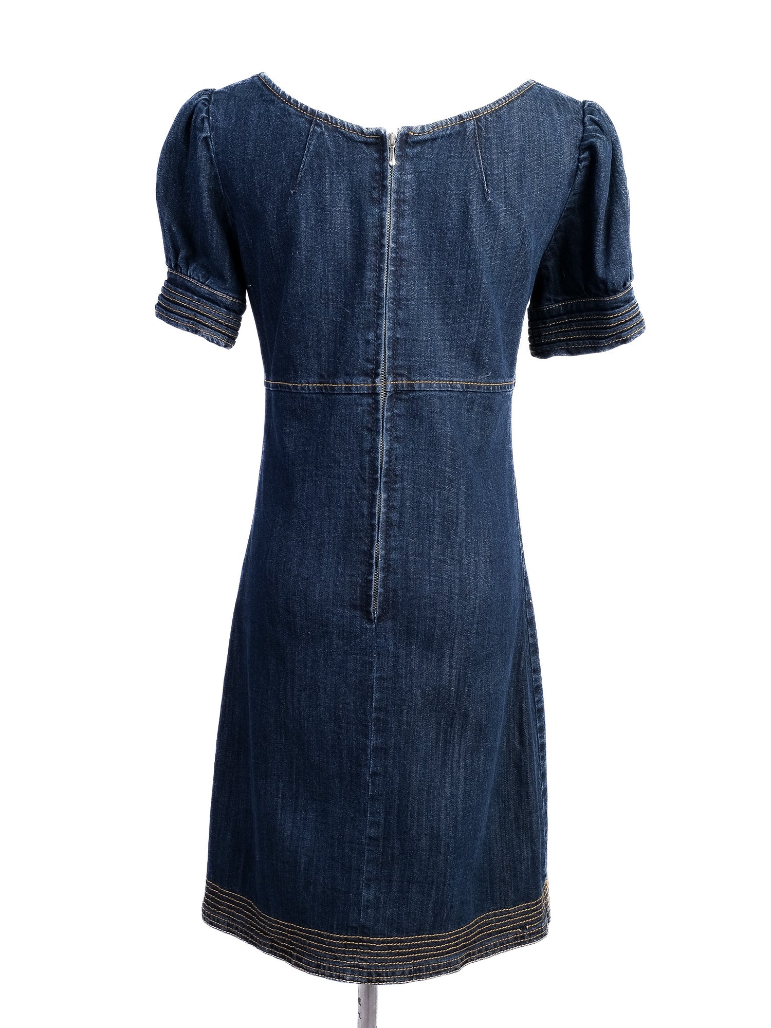 Excellent Roccobarocco Denim Dress Blue Cotton Size N/A