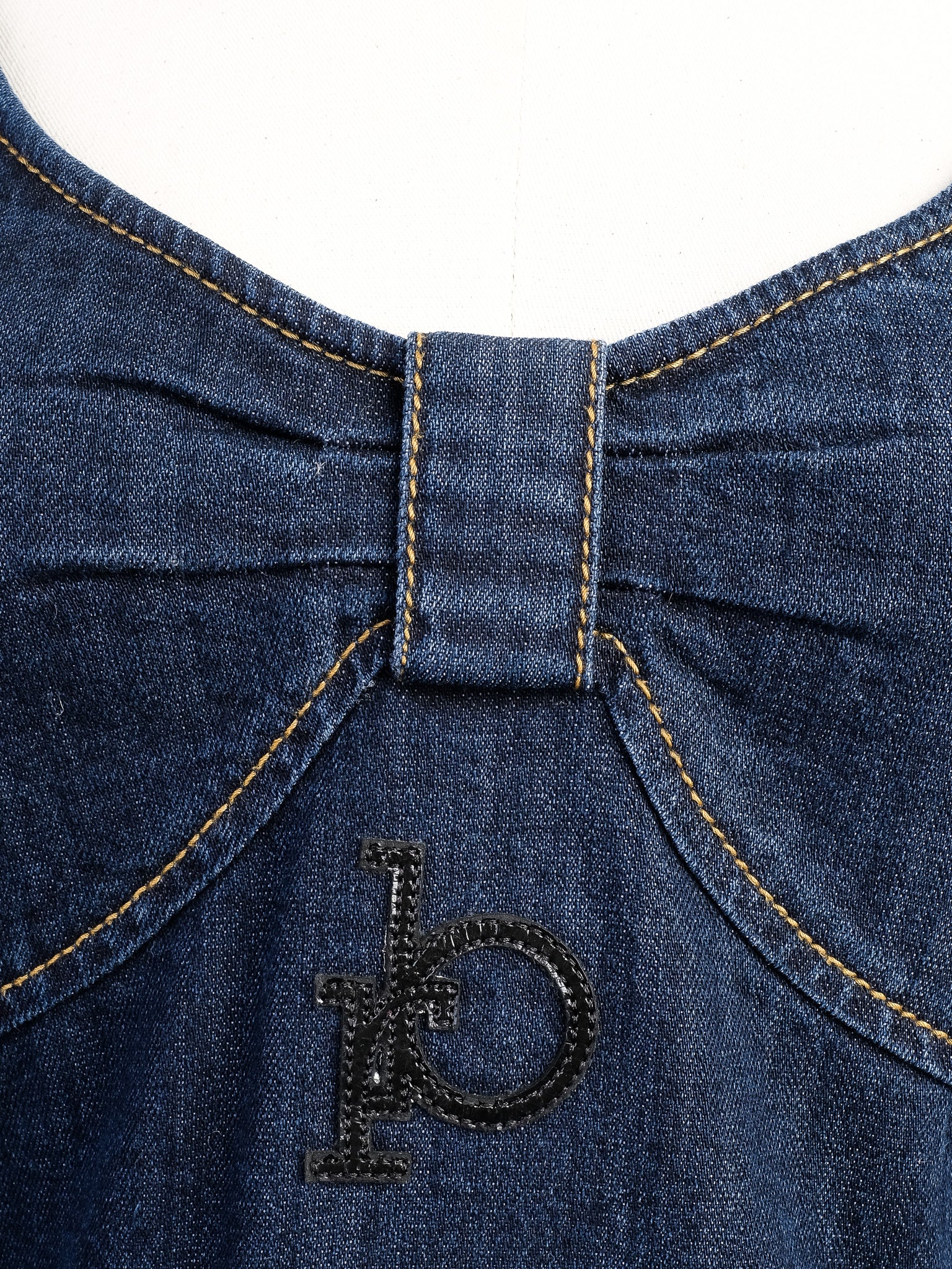 Excellent Roccobarocco Denim Dress Blue Cotton Size N/A