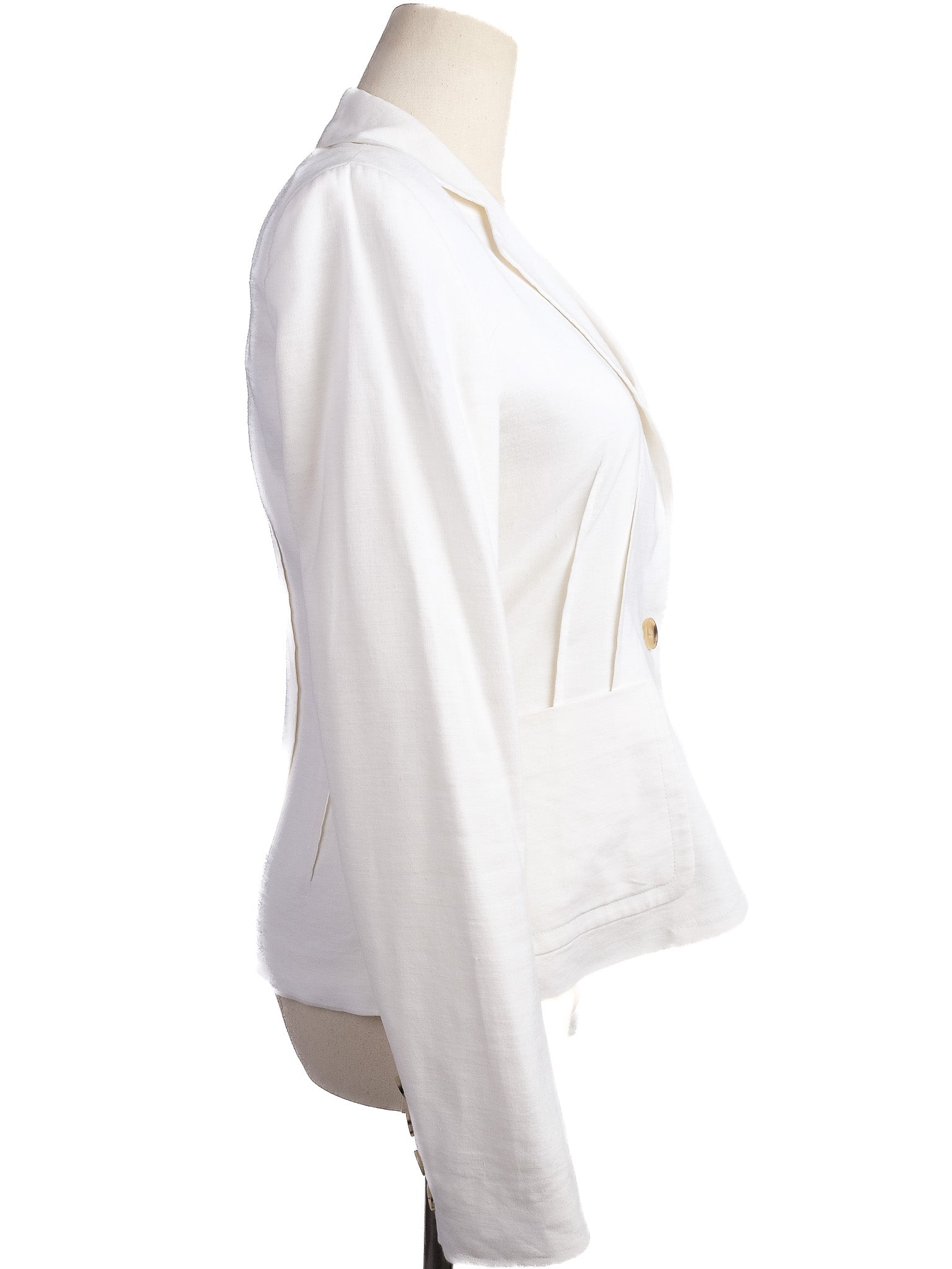 Excellent Theory White Blazer Size S 100% Viscose for Women