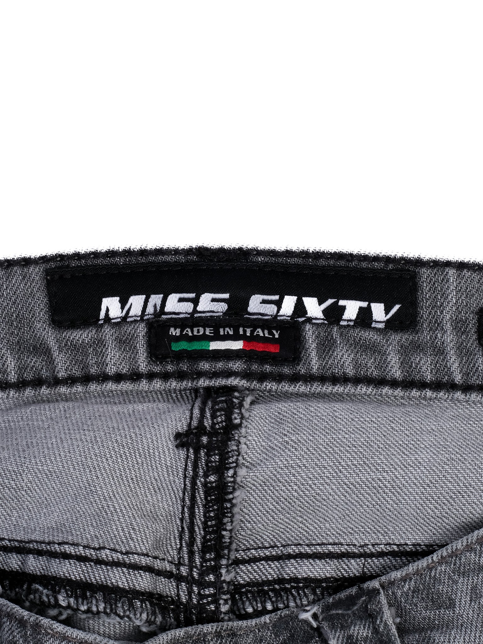 Excellent Miss Sixty Gray Denim Jeans Size S with Damask Pattern