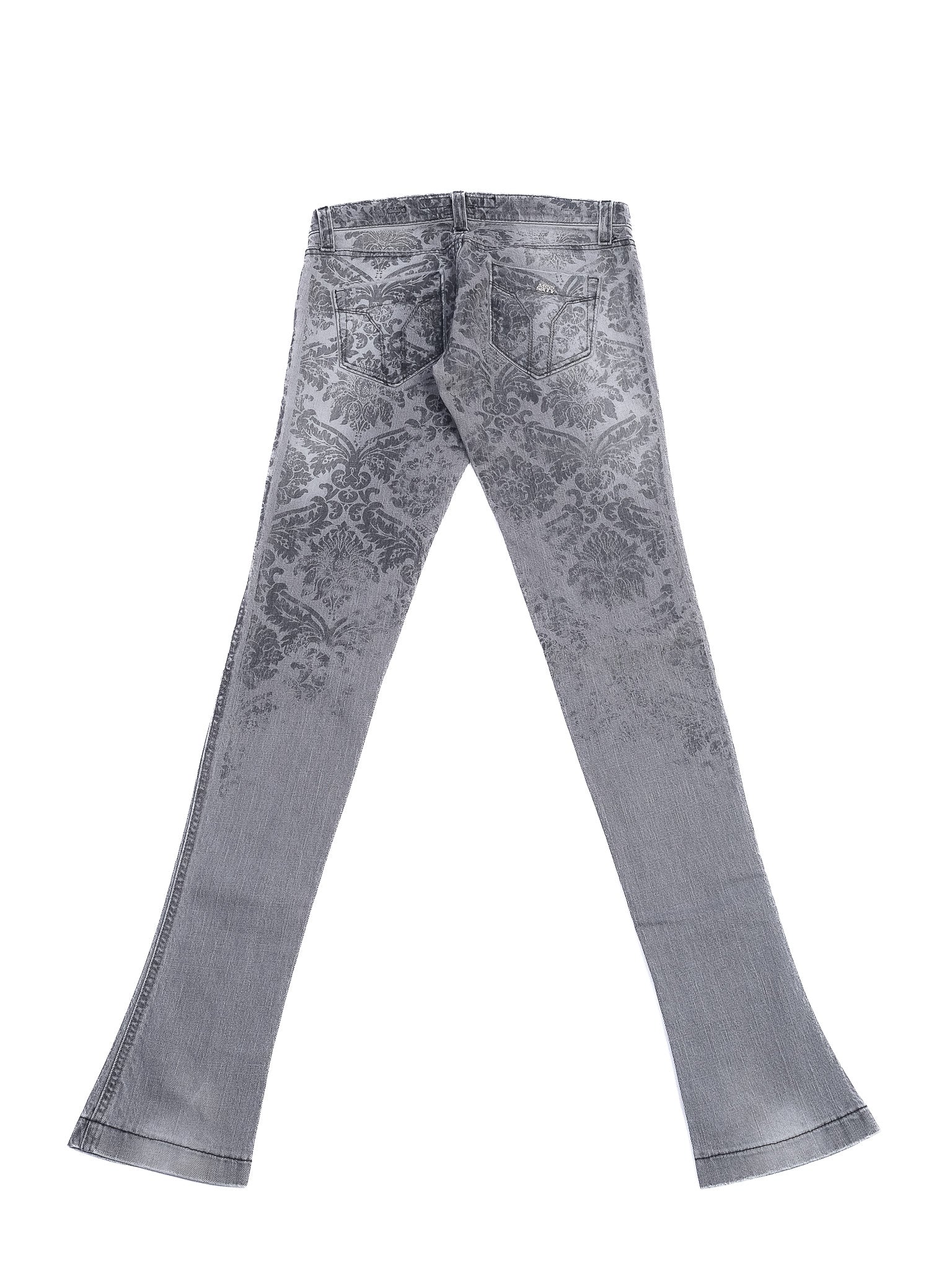 Excellent Miss Sixty Gray Denim Jeans Size S with Damask Pattern