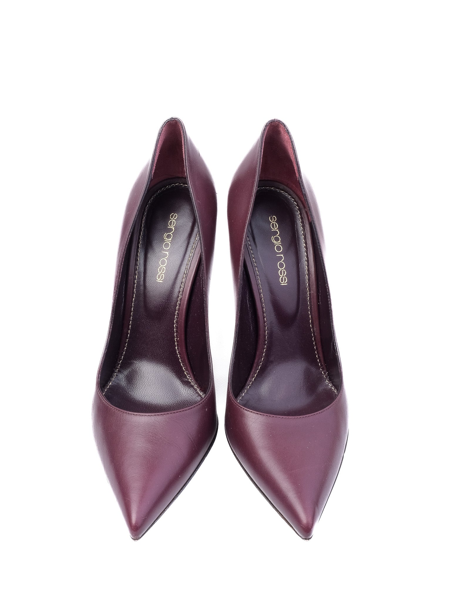 Perfect Sergio Rossi Purple Leather Stiletto Pumps Size N/A