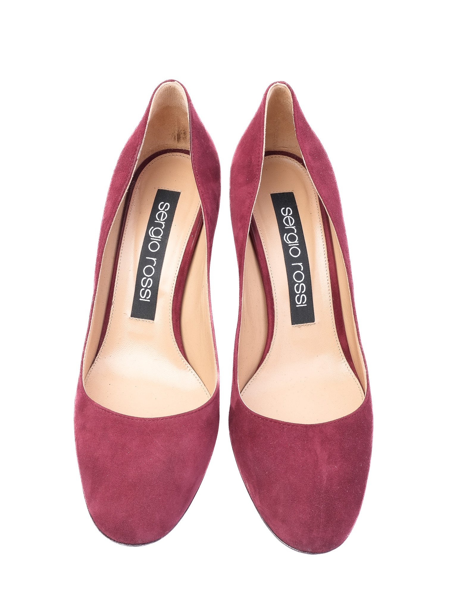 Excellent Sergio Rossi Maroon Suede High Heels Size 38.5