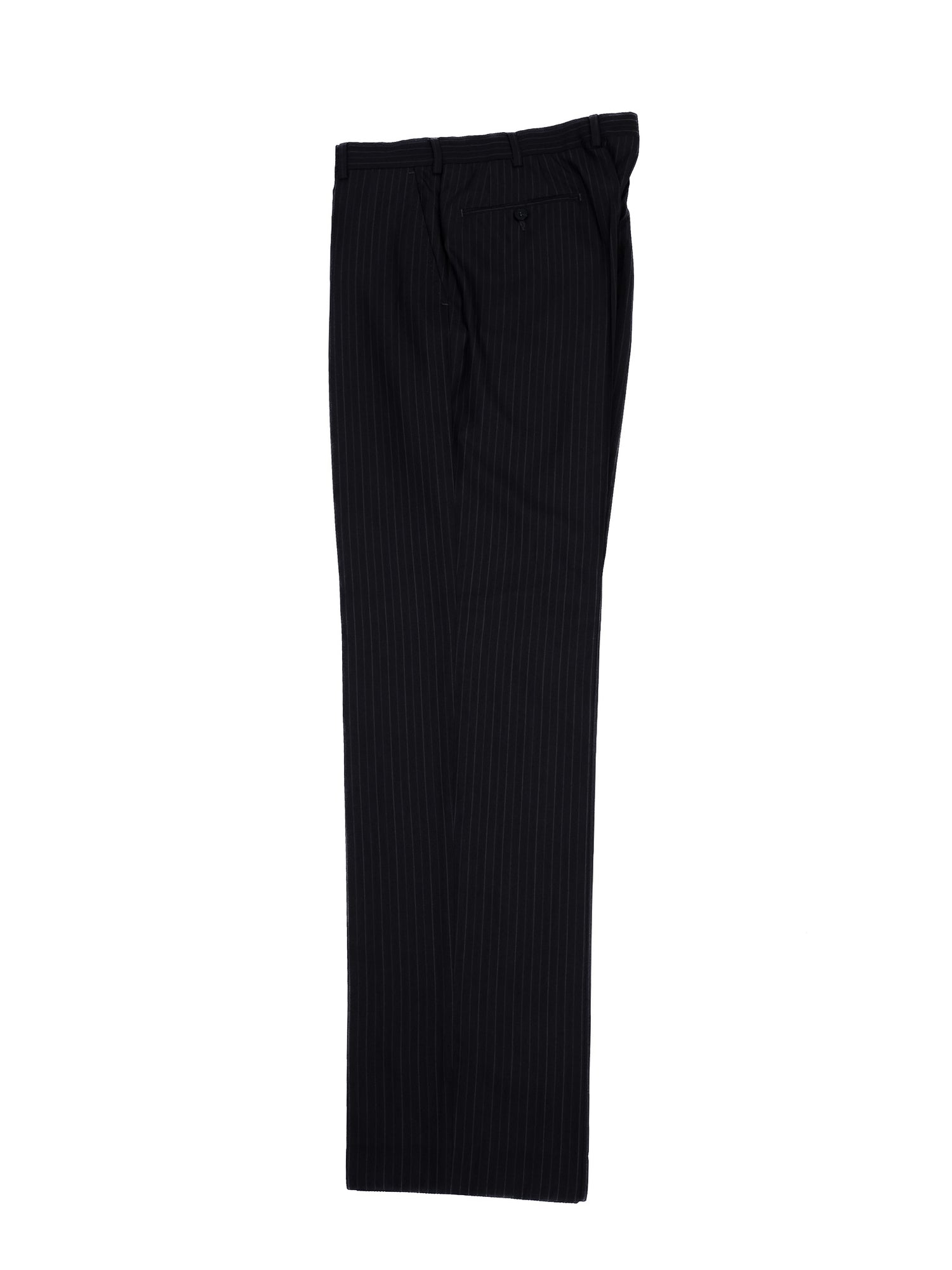 Excellent Ermenegildo Zegna Black Wool Pinstripe Suit Size XL