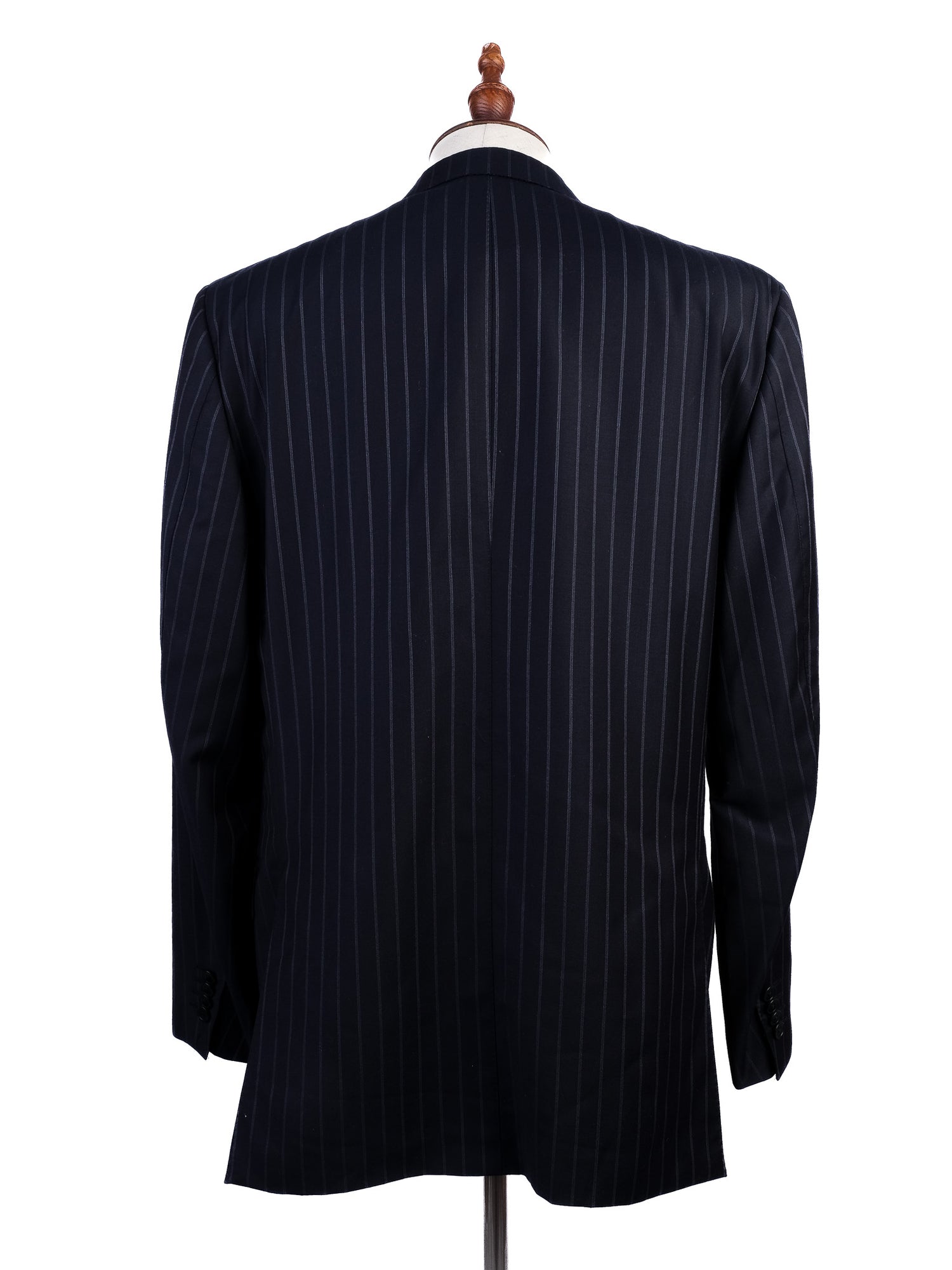 Excellent Ermenegildo Zegna Black Wool Pinstripe Suit XL