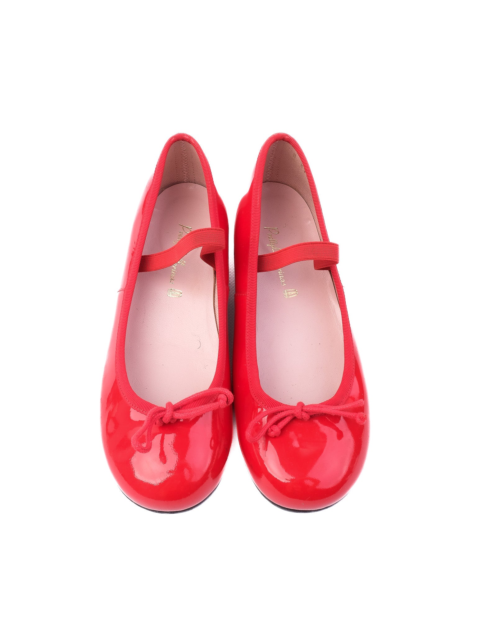 Excellent Pretty Ballerinas Red Leather Ballet Flats Size 33