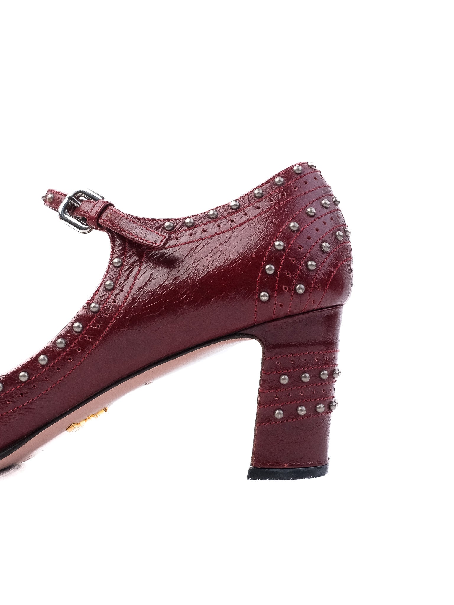 Excellent Prada Red Leather High-Heeled Mary Jane Shoes Size 37