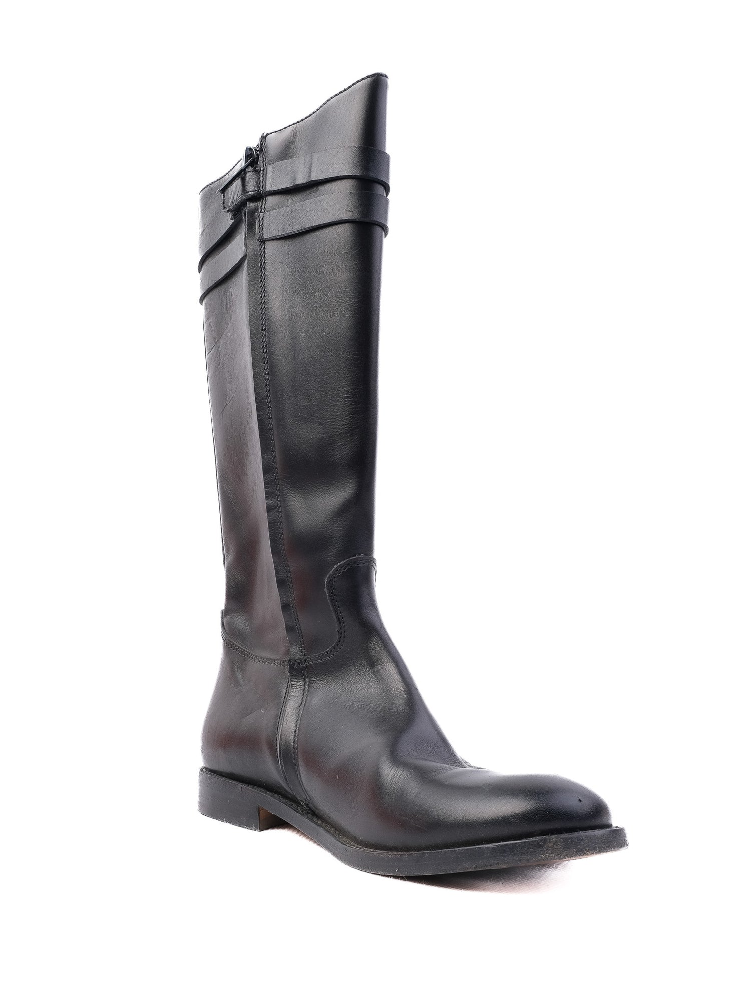 Excellent Bonpoint Black Leather Tall Boots Size 33 for Kids